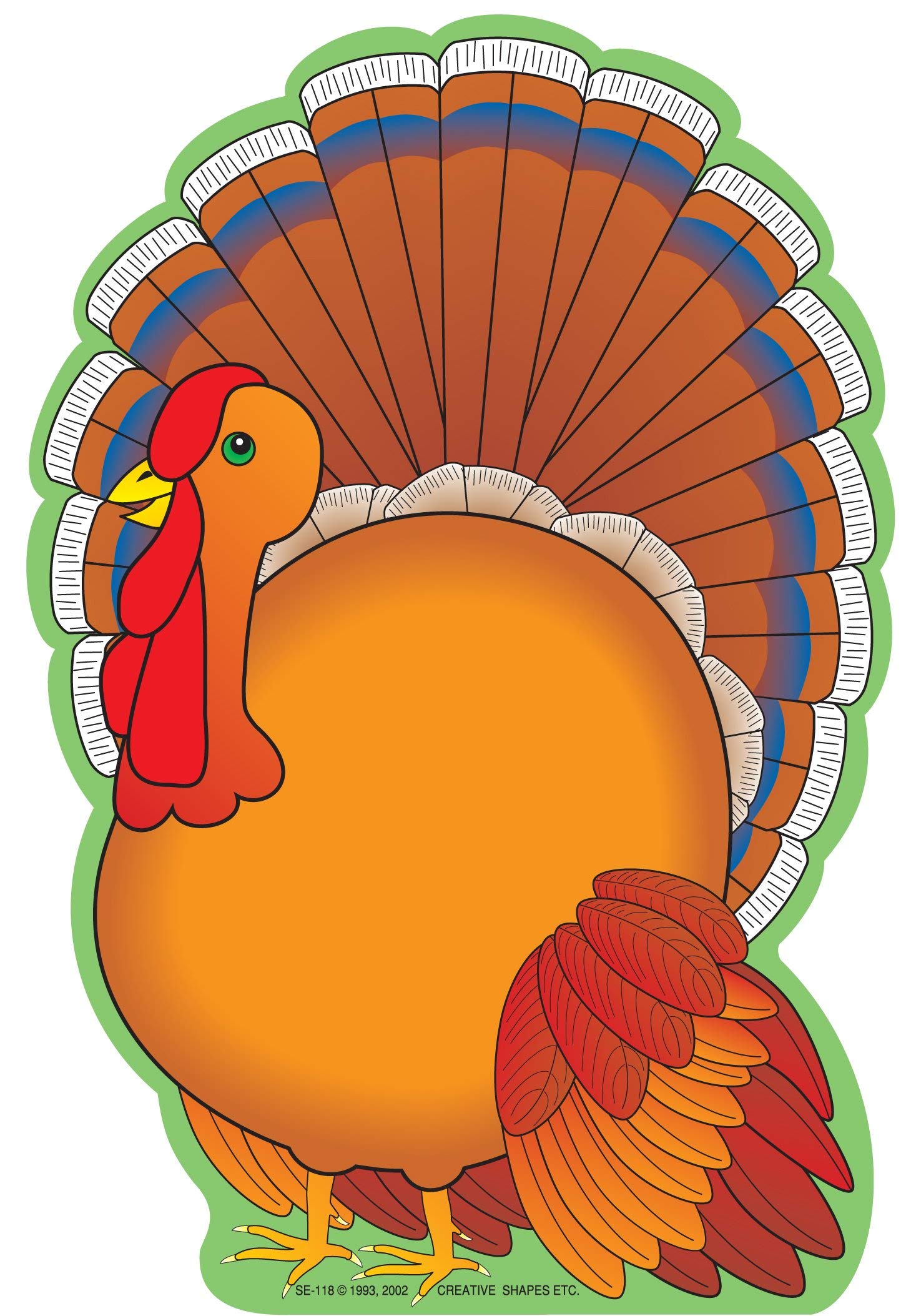SHAPES ETC. 50 Sheets Turkey Large Notepad 5in x 7in Thanksgiving Versatile Classroom Decoration Bulletin Board School Fall Theme Holiday Party