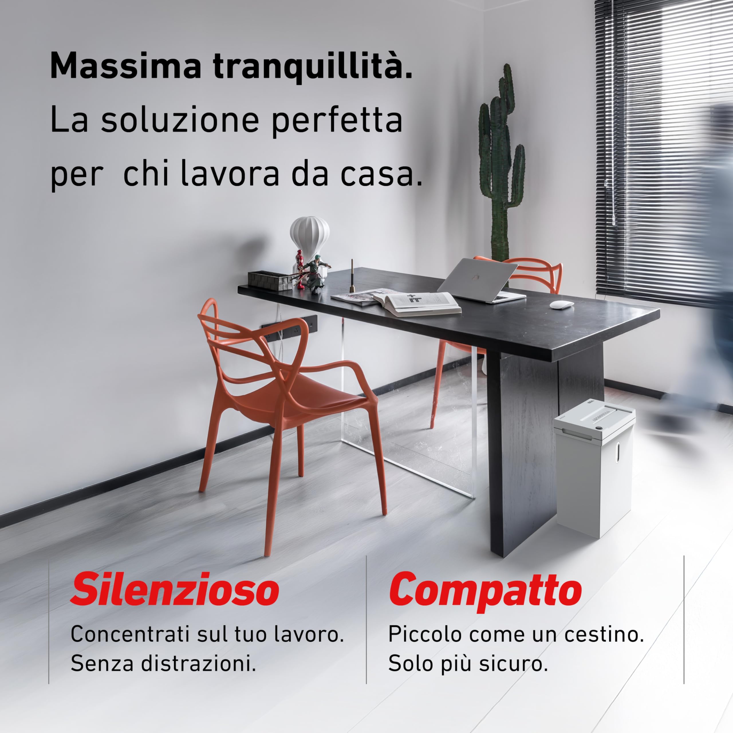 IDEAL Shredcat 8100, Distruggidocumenti, Tritadocumenti di Alta Qualità, Silenziosi e Affidabili, Conformi al GDPR (8-10 fogli) | Capacità serbatoio 20 l, 5 x 30 mm