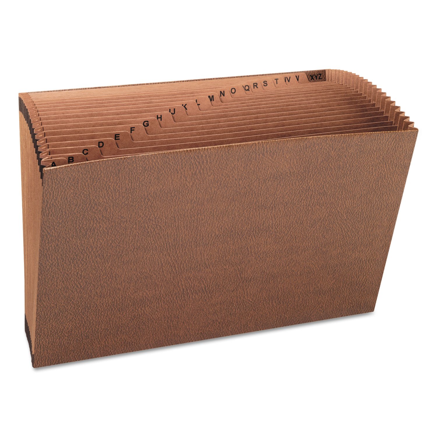 A-Z Open Expanding File, 21 Pockets, Legal, Leather-Like Redrope