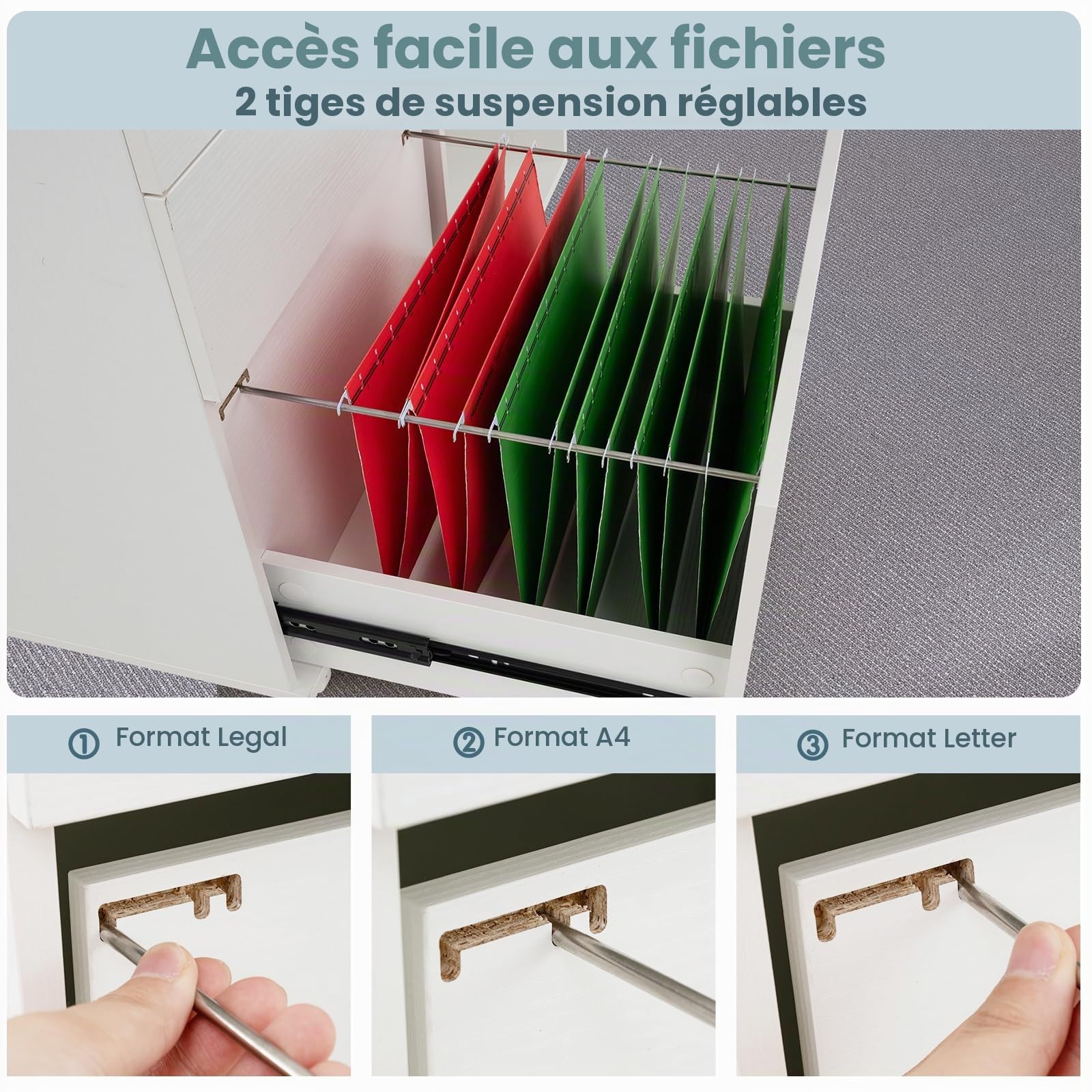KOMFOTTEU Armoire de Classement à roulettes, Caisson de Rangement, 3 Tiroirs & Casier à 2 Niveaux, Meuble de Rangement de Bureau, Étagère réglable, 81 x 40 x 66,5 cm (Blanc)