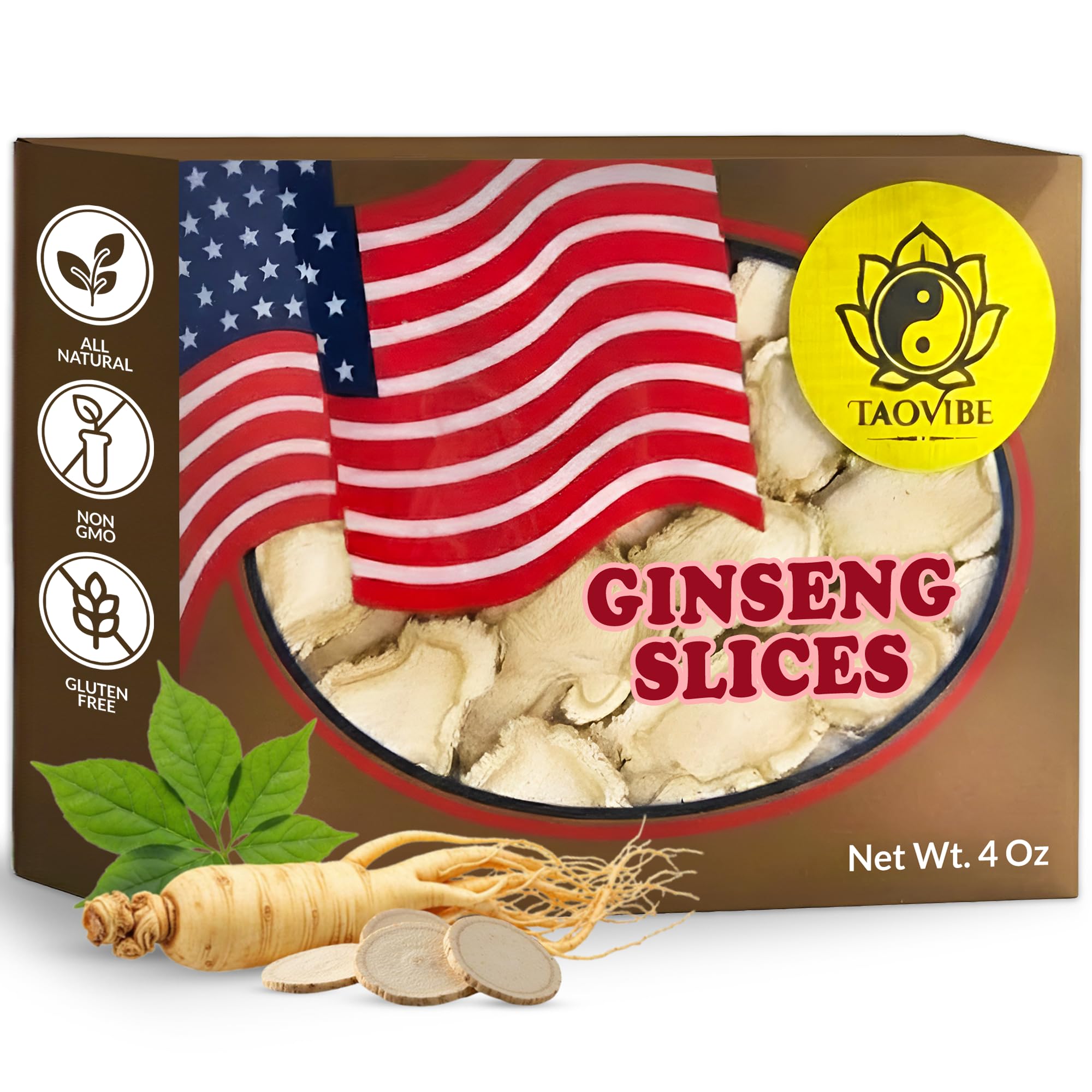 American Ginseng Slices – Pure Wisconsin Ginseng Root for Energy, Immunity, Focus & Cognitive Support – Non-GMO, Gluten-Free, Hand-Sliced for Freshness – Suitable for Tea, Cooking & Wellness