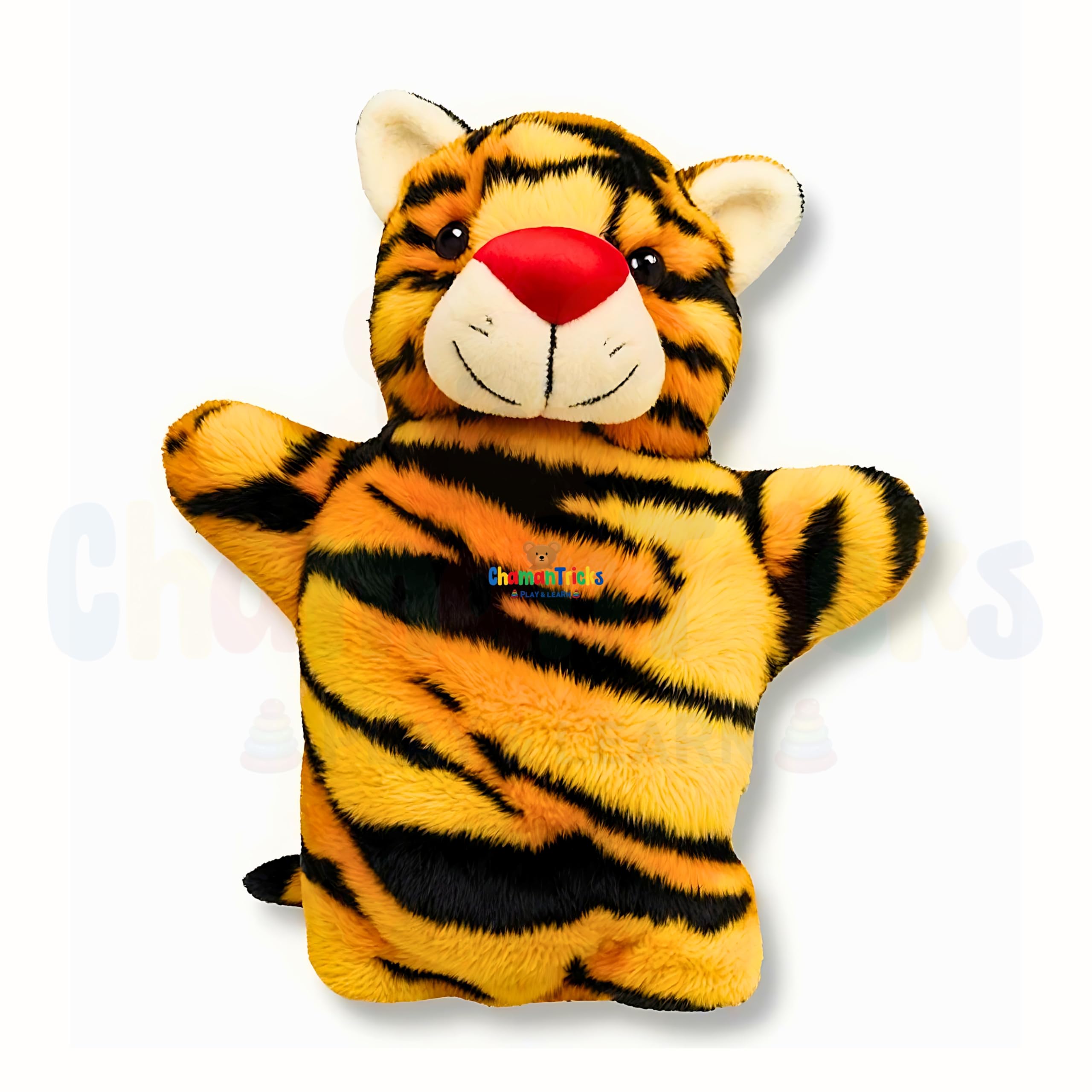 Chamantricks Storytelling Plush Puppets | Tiger | Lion | Monkey | Dog | Rabbit | Animal & Bird Hand Puppets for Kids (New Pack of 5)