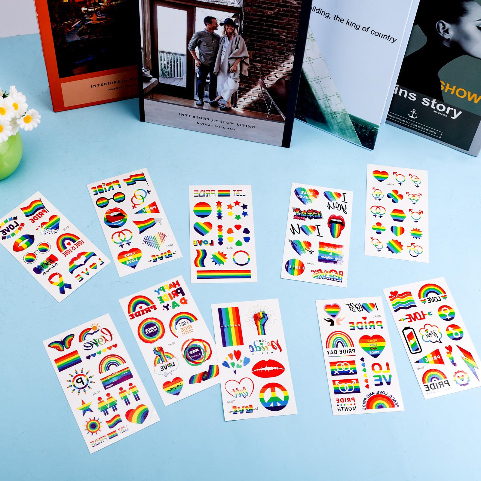 Gosknor 50 Sheet LGBT Temporary Tattoos - Image 3