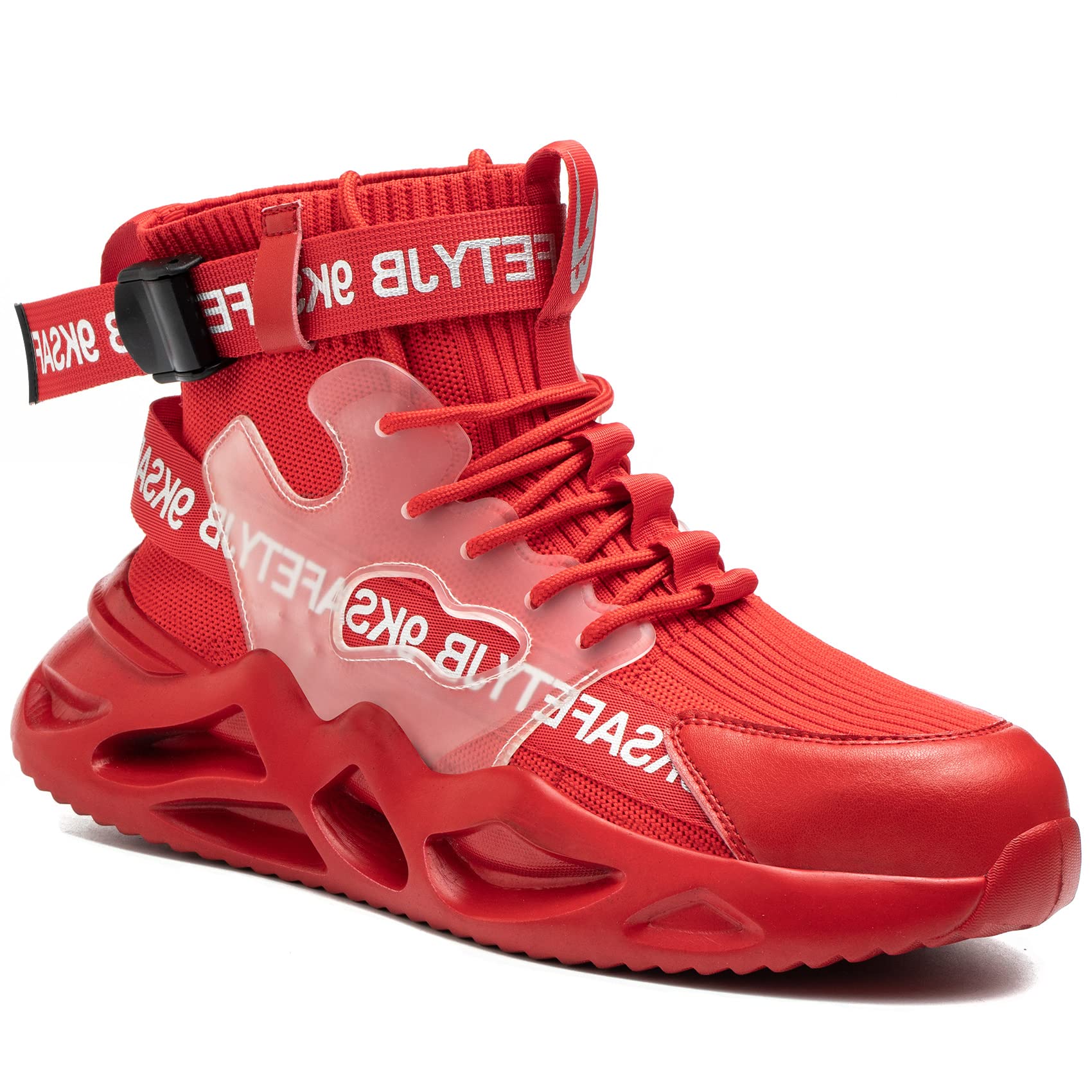 ORISTACOSteel Toe Safety High-Cut Boot, Breathable Lightweight Smash-Proof Industries Construction Work Shoes