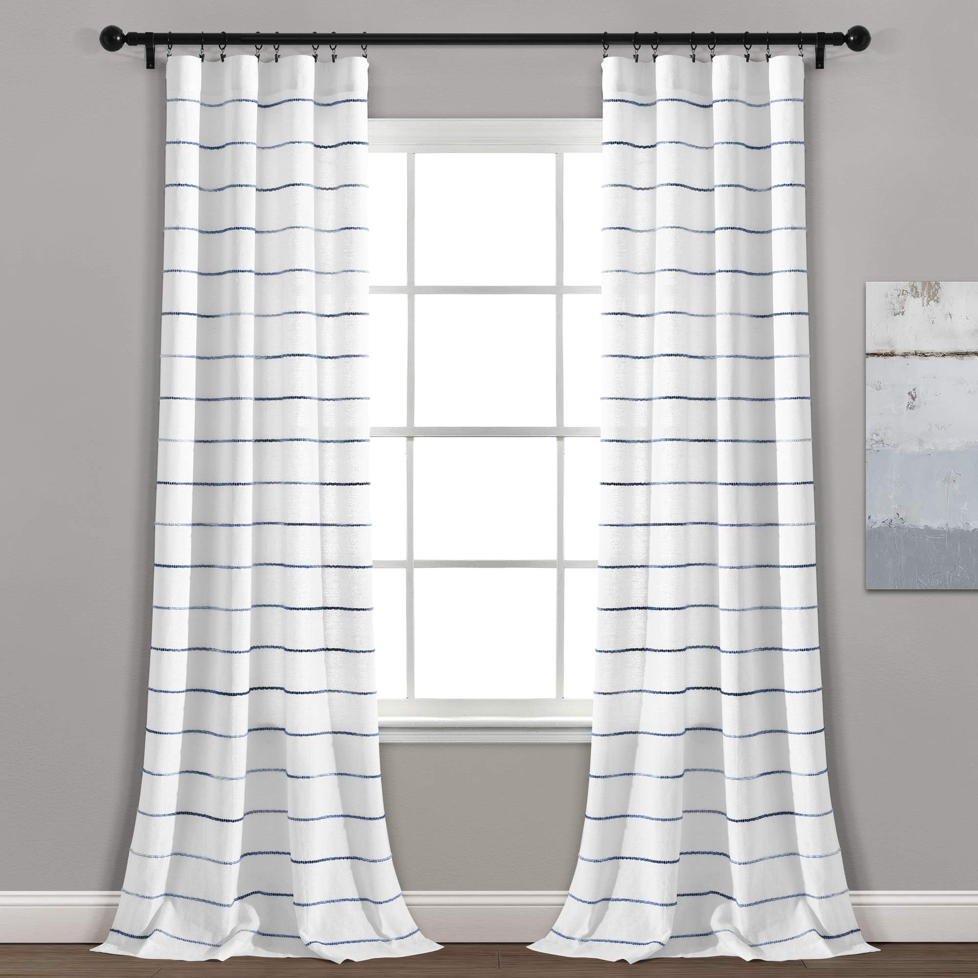 Curtains Navy Blue And White