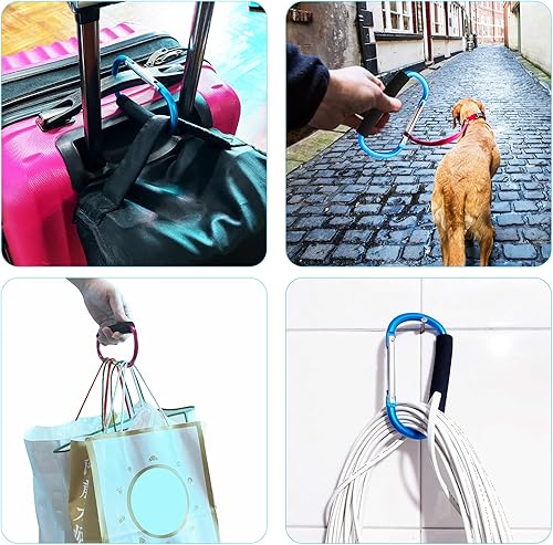 Miniatura 4 de sansheng 4 mosquetones grandes  5.5 pulgadas estilo D clic y transporte bolsa transportadora mosquetón