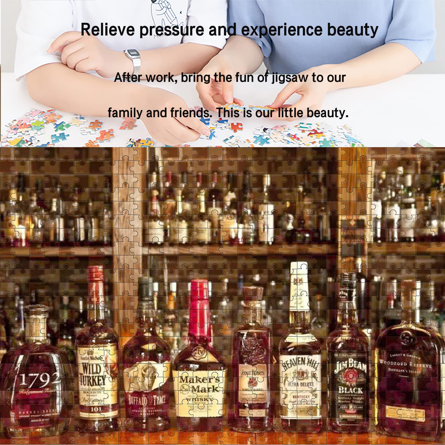 XIECCX Jigsaw Puzzles for Adults 1000 Piece High Challenging DIY Large Puzzle Educational Toy Funny Family Games Unique Home Decor(Whisky) - Image 2