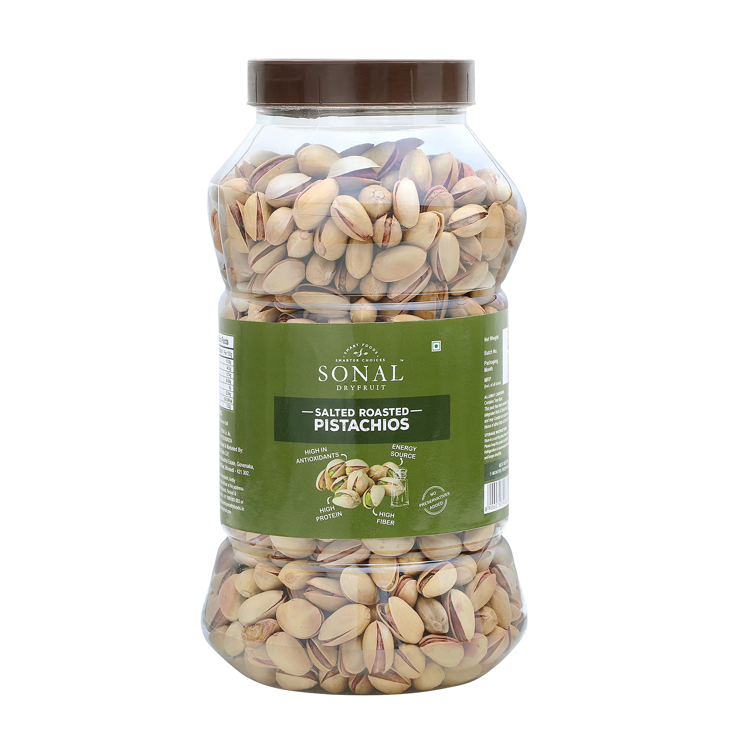 SAO Foods Salted Roasted Pistachios 1 kg PET Jar | Super Saver Pack