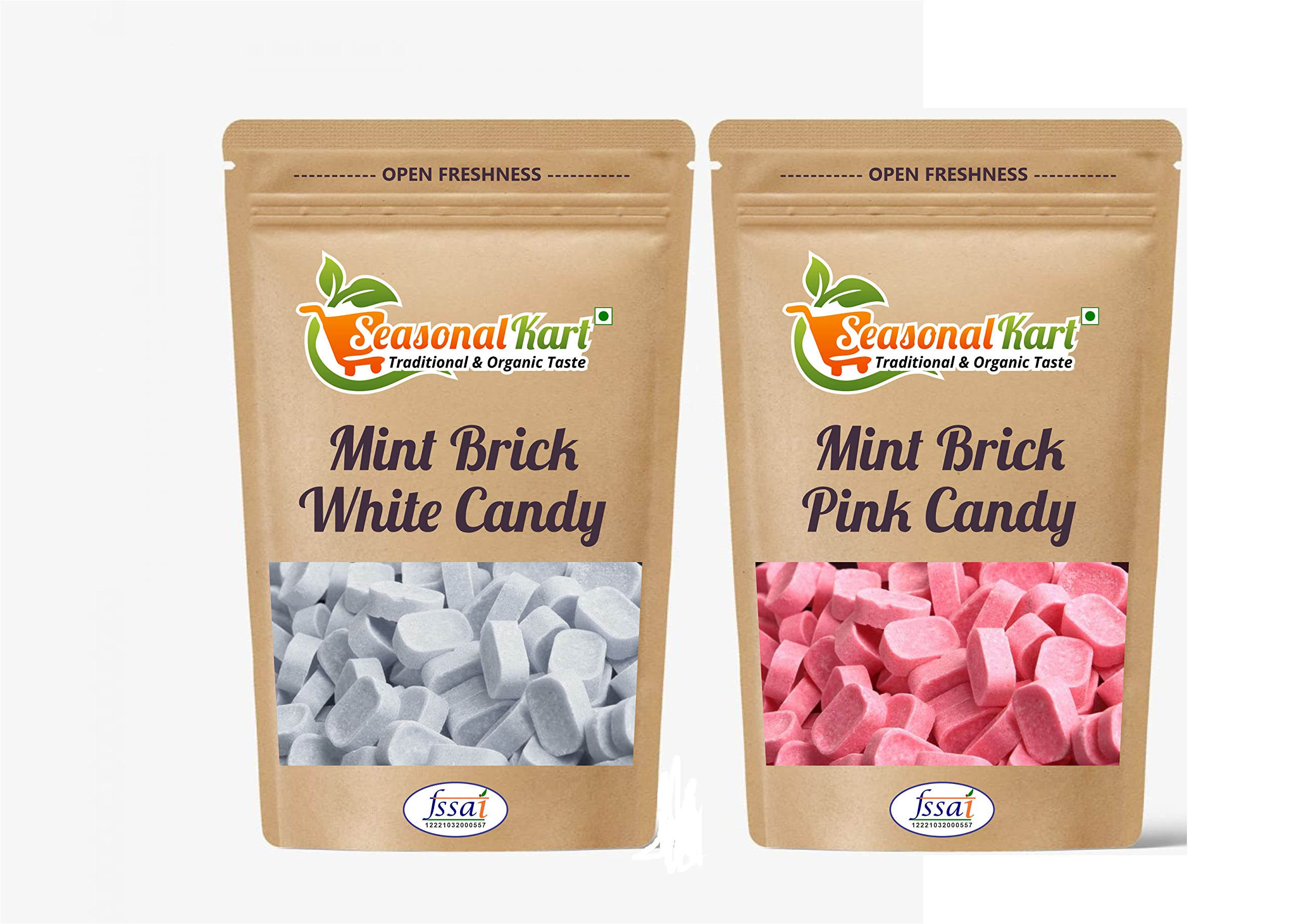 SEASONALKART Mint Brick White Candy&Mint Brick Pink| 100 Grams Each| Total Weight 200 Grams| Candymint Flavour |Chatpati Edible Mint Brick Goli For Kids,Young Ones,The Senior Citizens (B0BG8X1LLZ) Amazon Price History, Amazon Price Tracker
