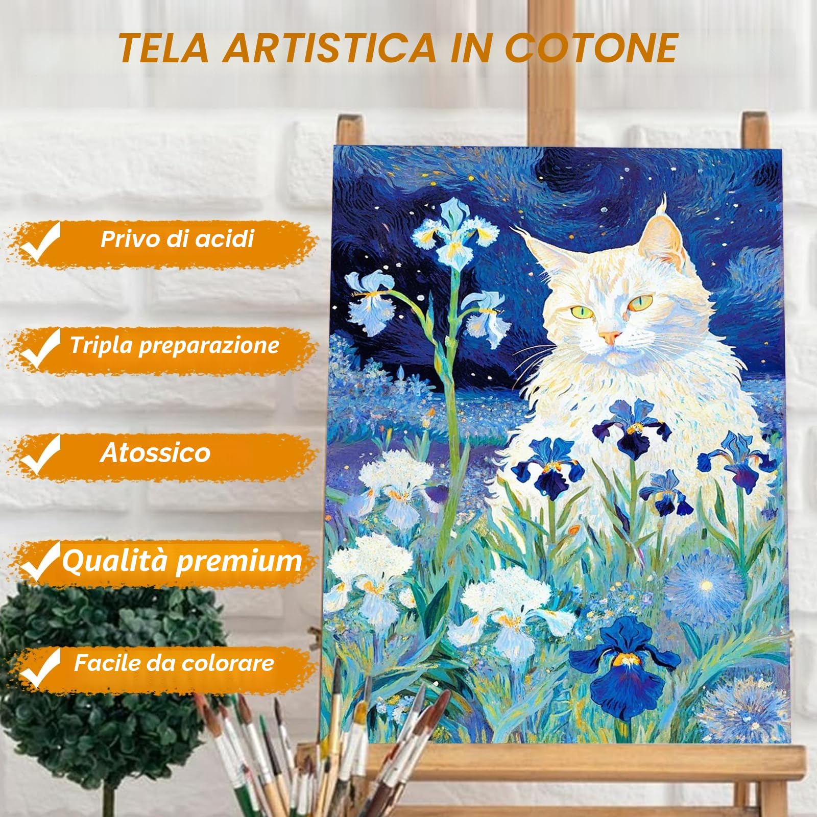 Set di 5 tele per dipingere 30x40 cm cartone spesso 3mm per artisti