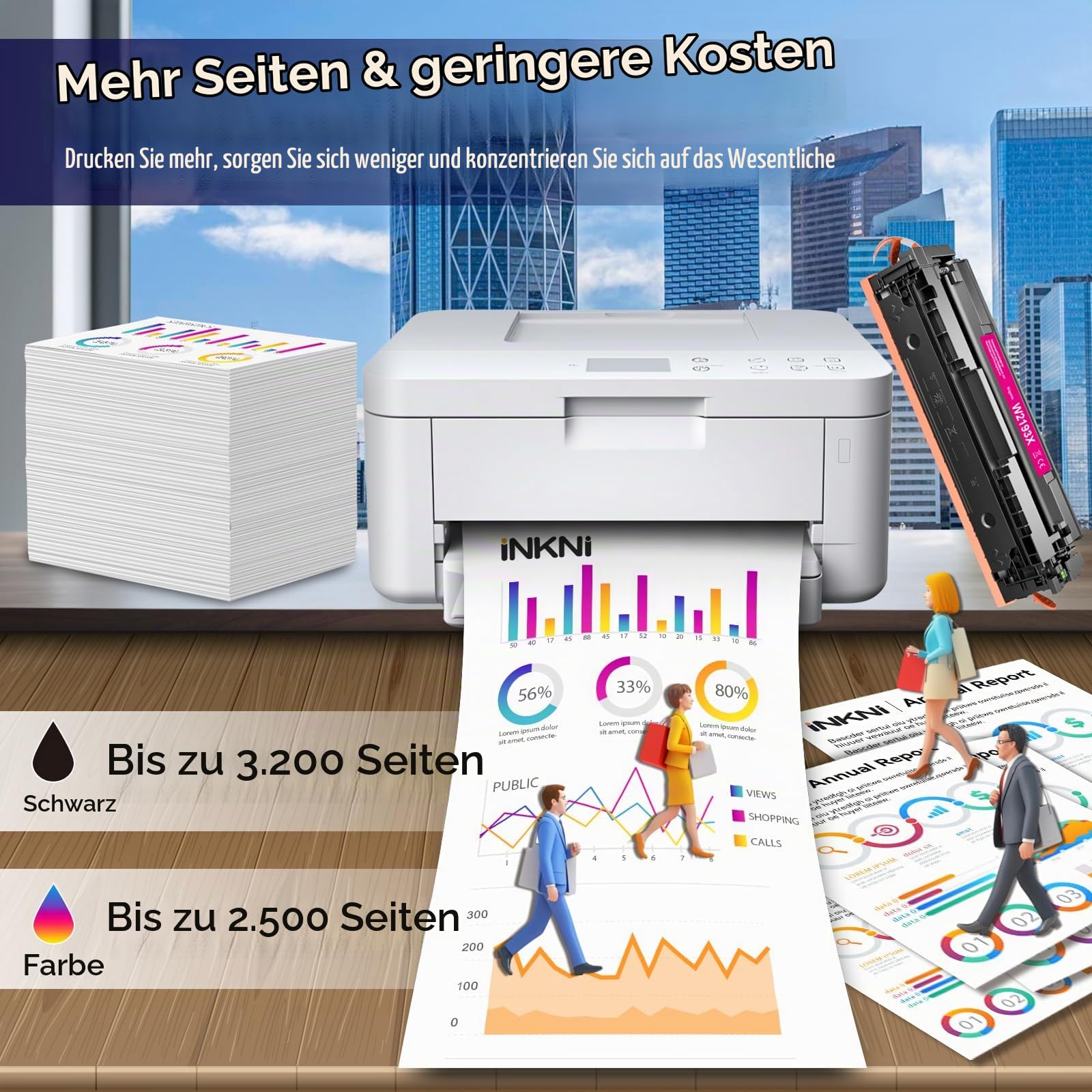 219X Mit Chip Kompatible für HP Color LaserJet Pro MFP 3302FDWG Toner 219X