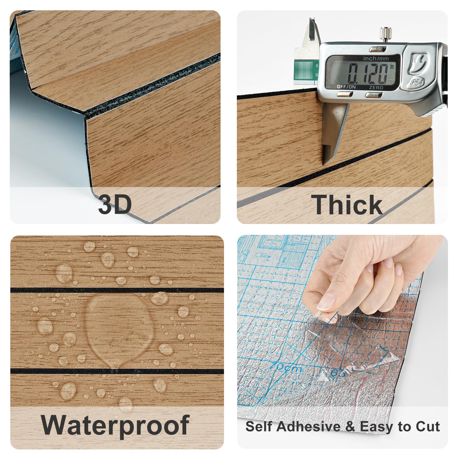 Panel de listones de madera marrón para pared, paneles de espuma