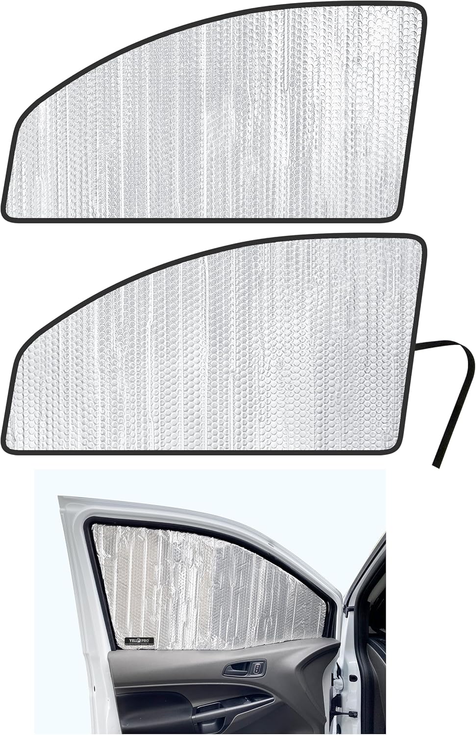 Side Window Front Seat Reflective Sunshade Custom Fit for 2014 2015 2016 2017 2018 2019 2020 2021 2022 2023 Ford Transit Connect (NOT FOR FULL-SIZE TRANSIT) XL XLT Passenger Wagon Cargo Minivan (2pcs)
