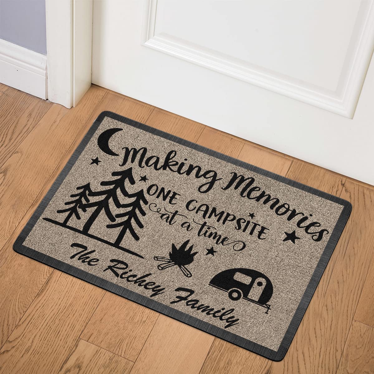 Personalized Campsite Doormat - Making Memories One Campsite at A Time - Custom Family Name Camping Door Mat, RV Accessories 16 x 24 inches