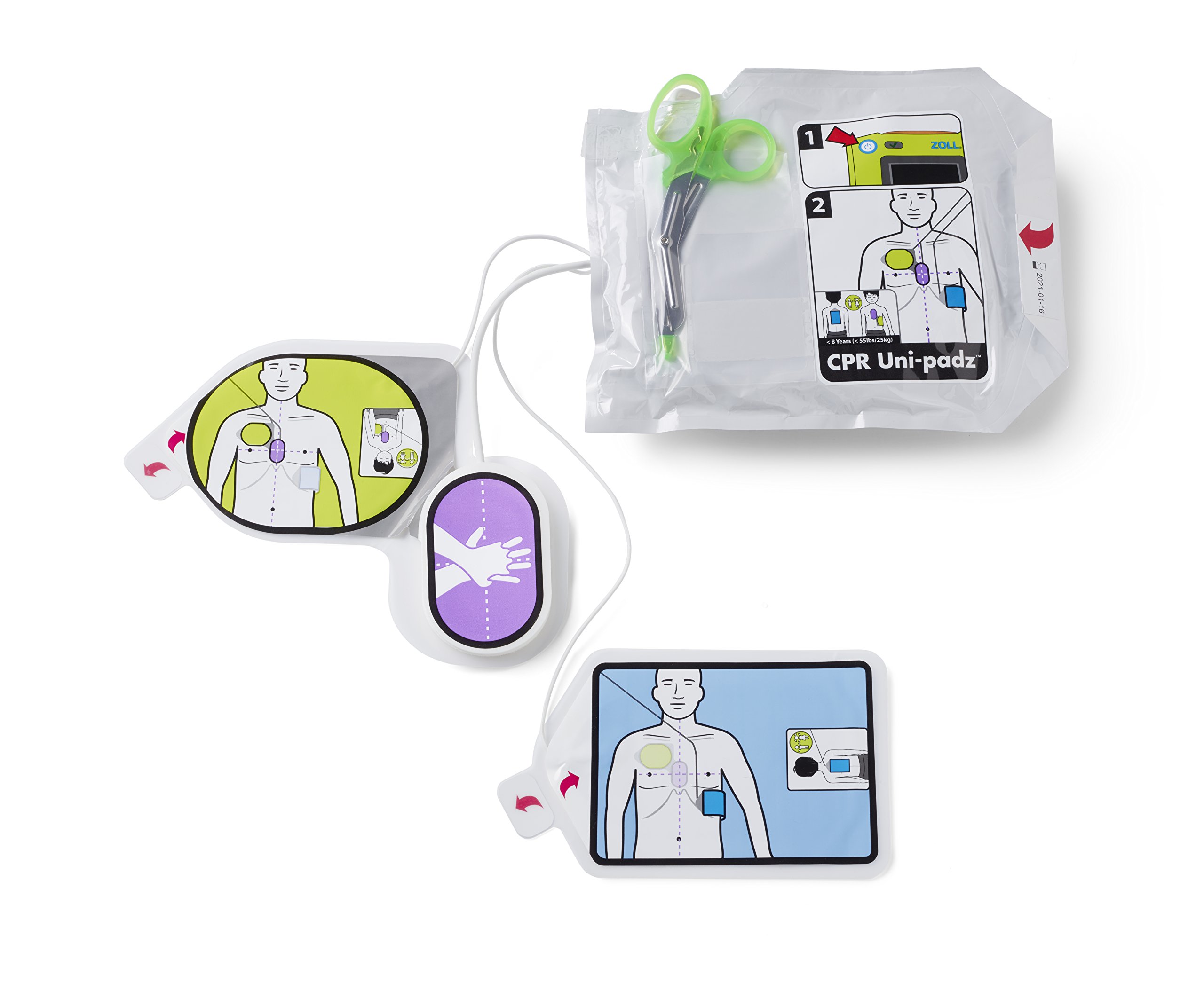 Zoll Electrodos universales CPR Uni-Padz (adulto/pediátrico) – 5 años de vida útil