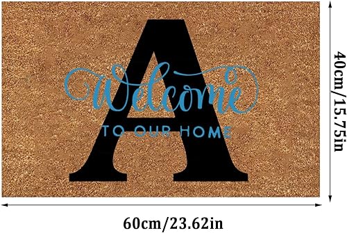 Miniatura 2 de Tapete resistente y duradero para todas las estaciones, para interiores y exteriores, tapete divertido del alfabeto, tapete de bienvenida para la