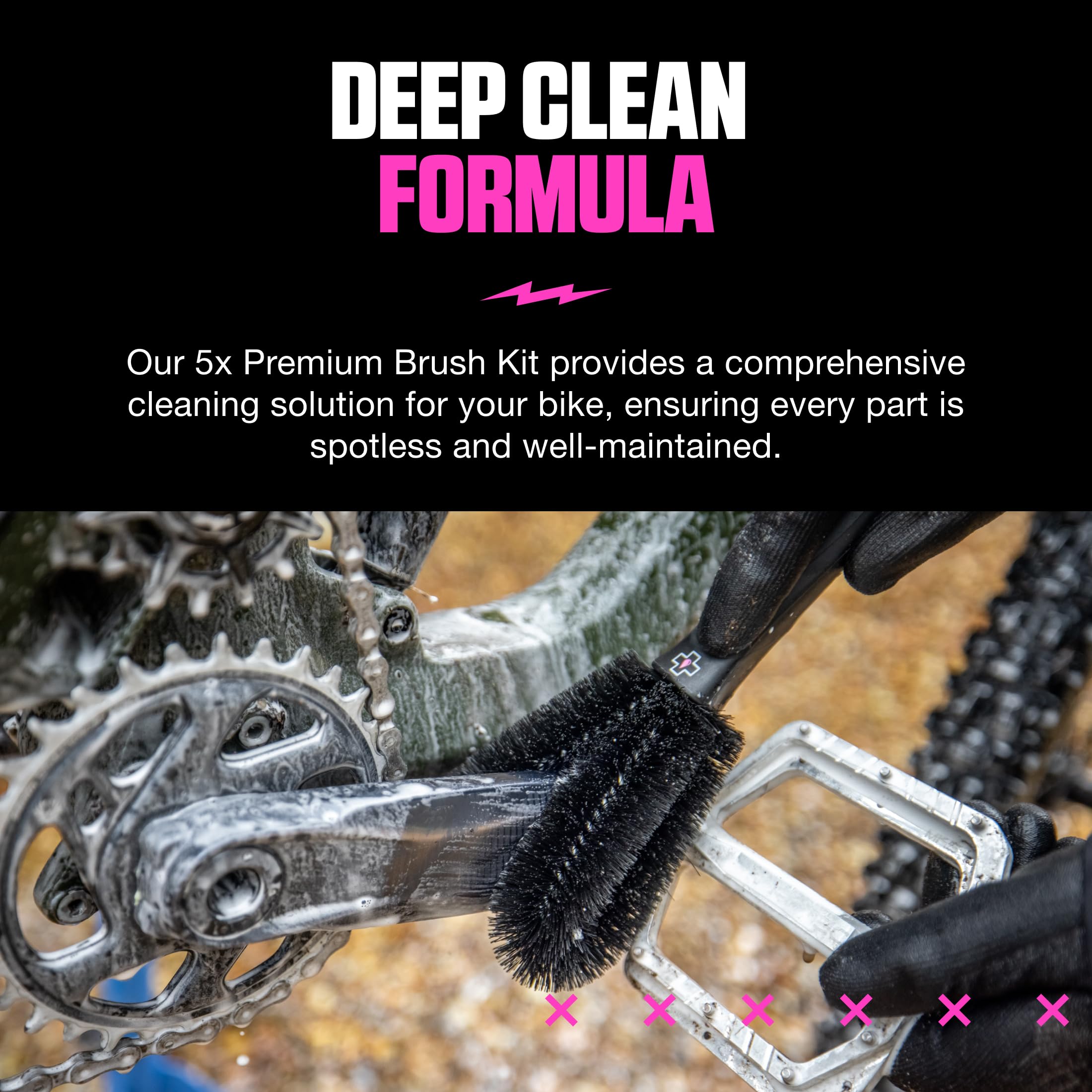 Muc Off 5 Piece Premium Kit Cleaning Brush One Size Grey