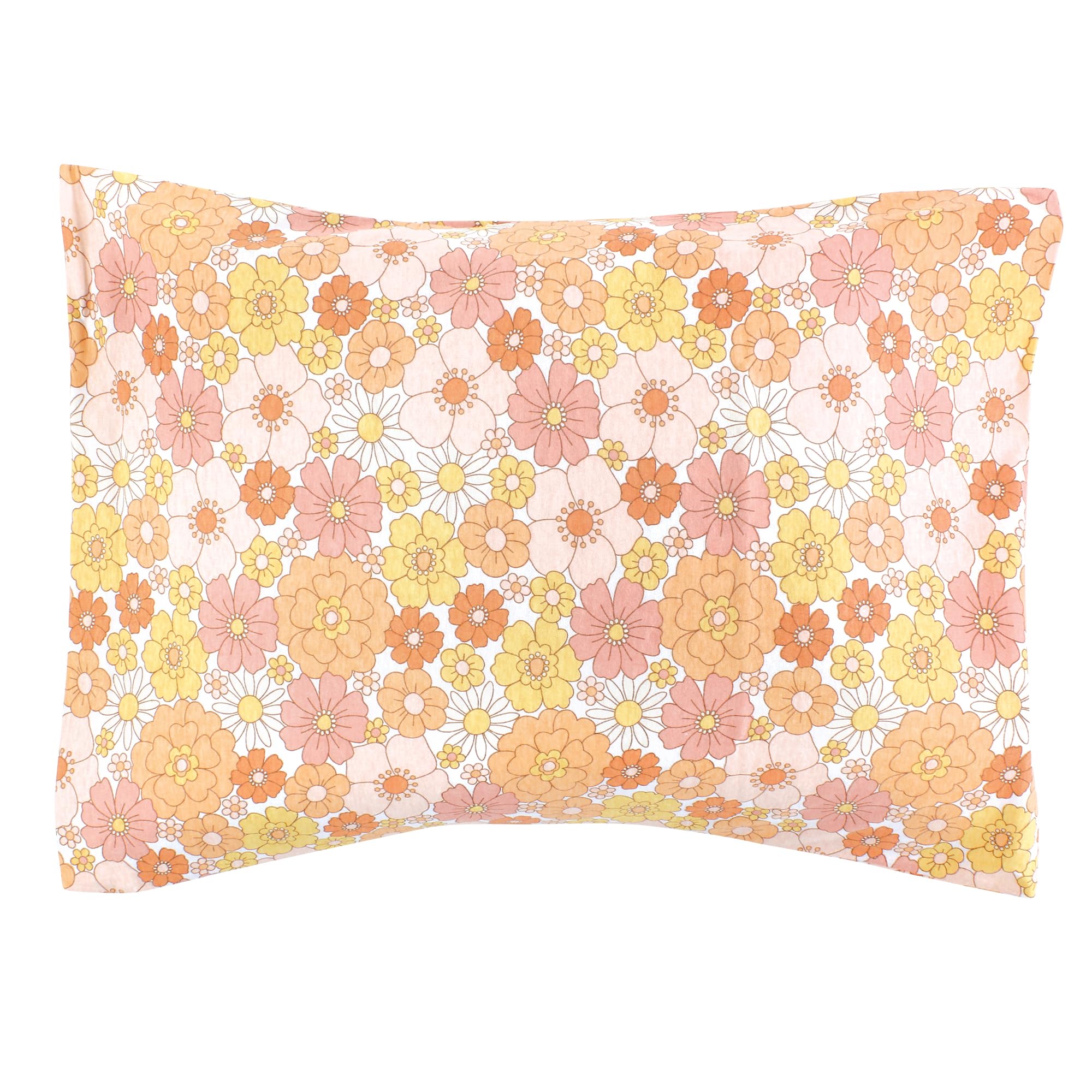 Hudson Baby Unisex Baby Cotton Toddler Pillow Case, Peace Love Flowers, One Size