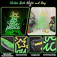 Vista 7 de Letrero de neón de árbol de Navidad, árboles de Navidad Paz Amor Alegría Decoración de Navidad, señal de neón LED de Navidad alimentado por USB