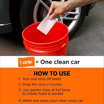 Nature Clean Eco-Friendly Foaming Car Wash Soap Strips 36 count- Your Non-Toxic Car Detergent Solution for a Gleaming Ride!