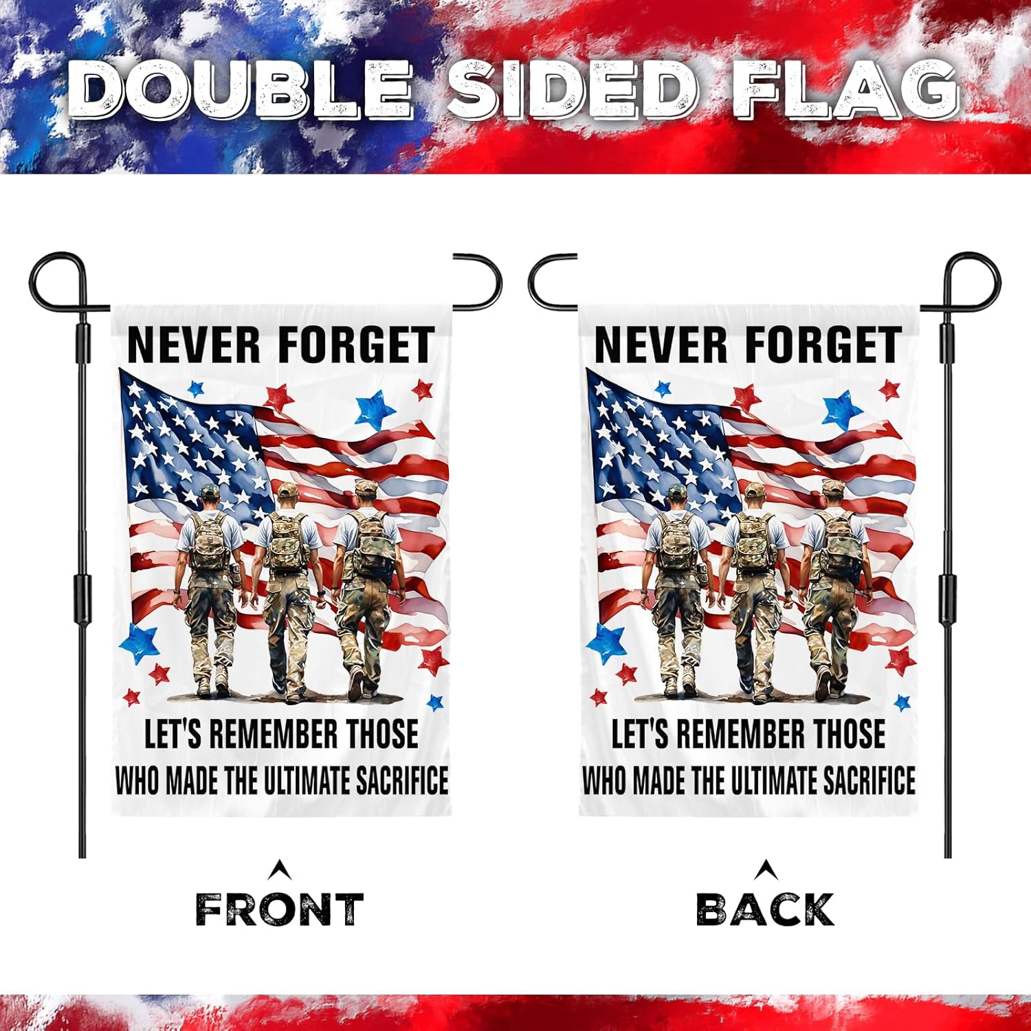 Never Forget 911 Garden Flags Veteran Day Commemoration Day Outdoor Garden Decorative 12 x 18inch - Image 3