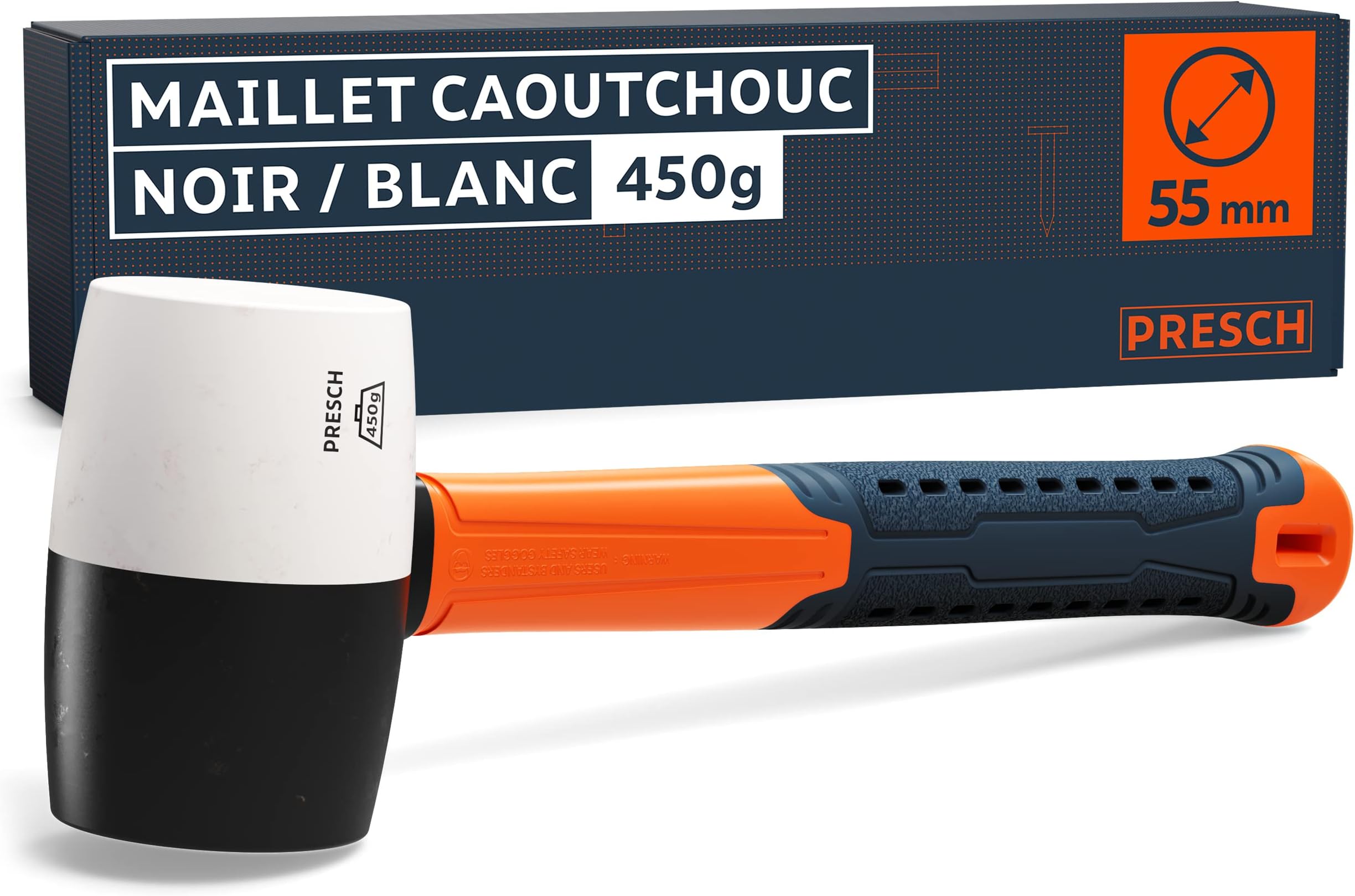 VBESTLIFE marteau en laiton Marteau en caoutchouc maillet en caoutchouc à Double tête détachable