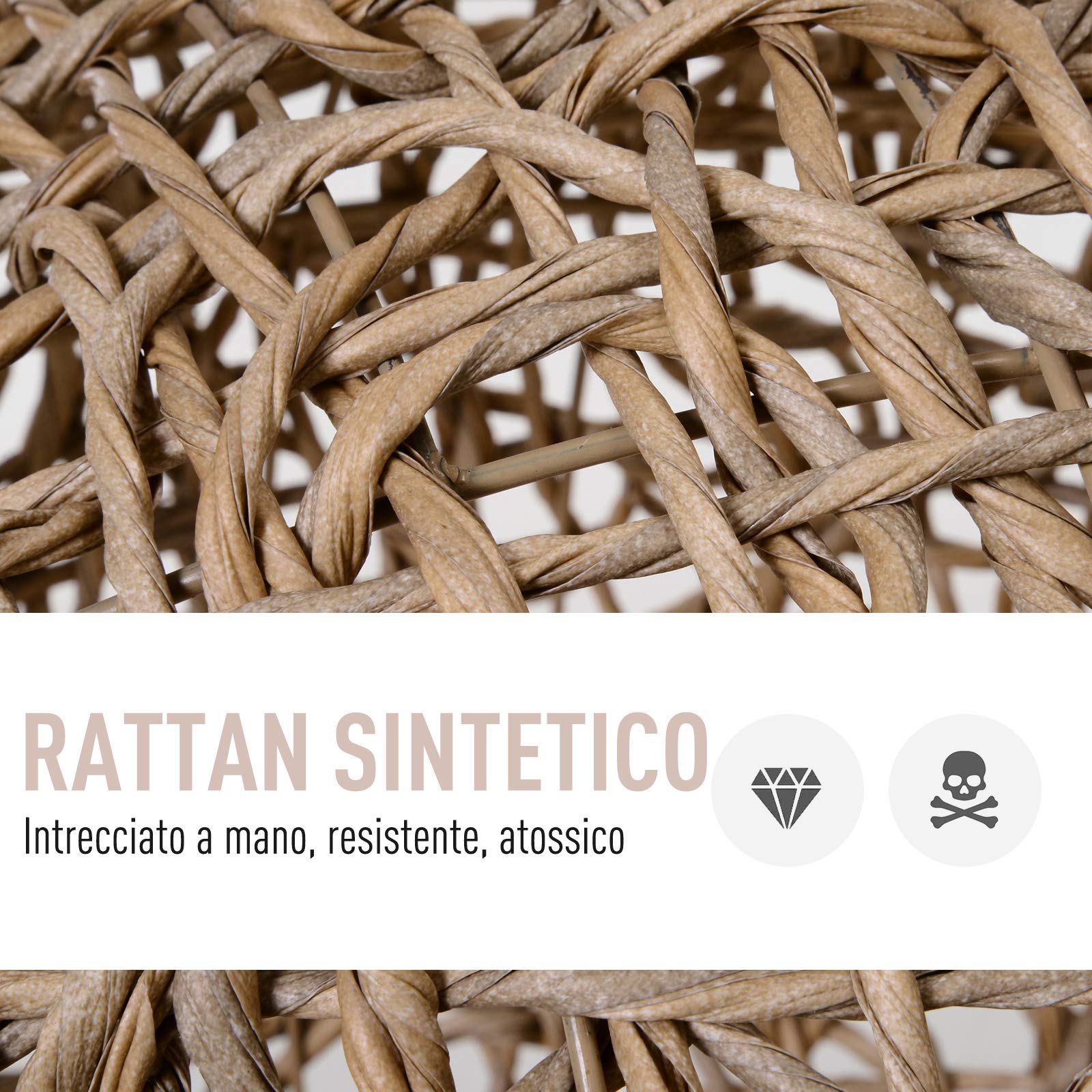 PawHut Cesta Rialzata per Gatti Fino a 10kg, Cuccia per Animali Domestici in Vimini Color Legno (Φ52x58cm)
