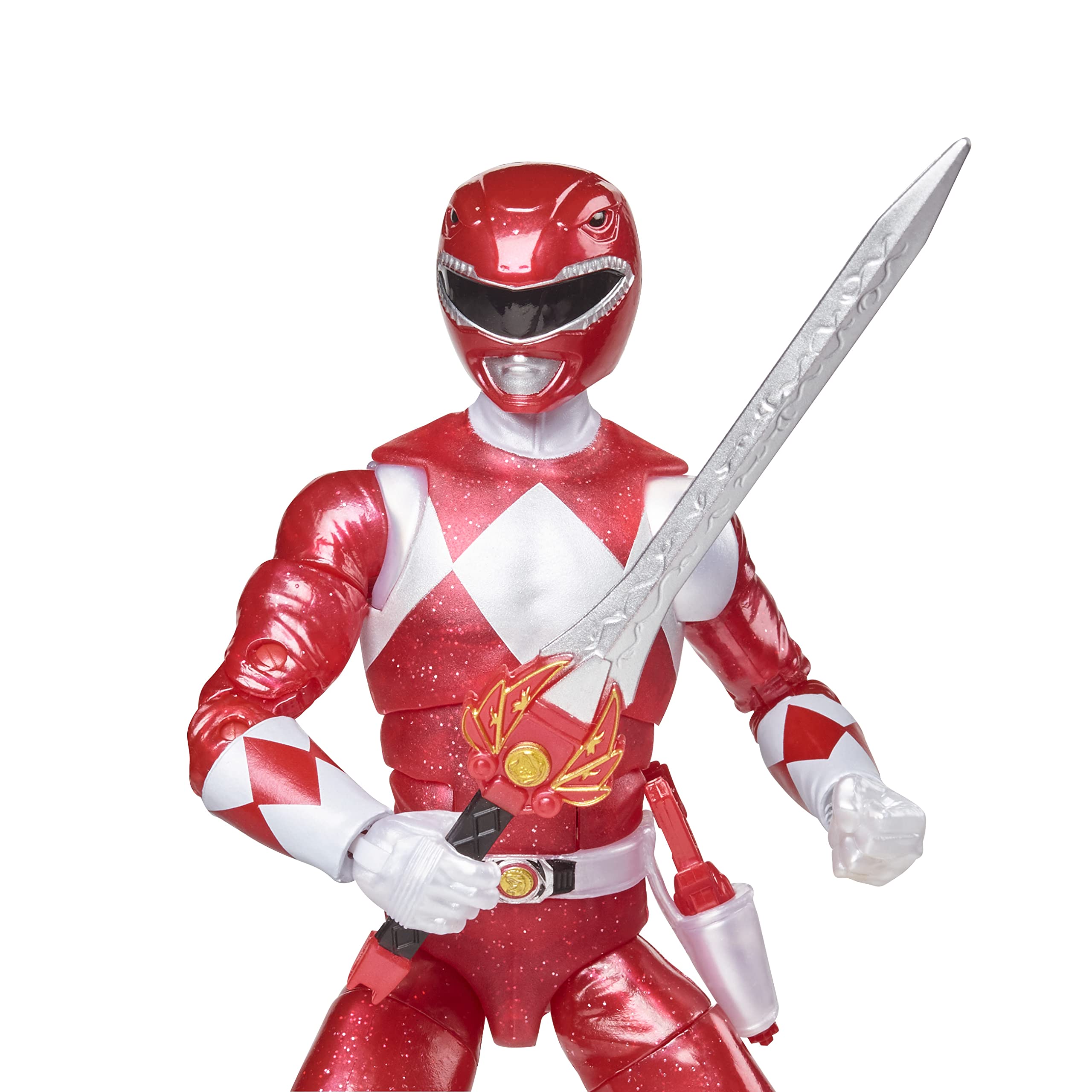Power Rangers Lightning Collection Mighty Morphin Metallic Red Ranger 15,2 cm Premium Sammel-Actionfigur Spielzeug mit Zubehör