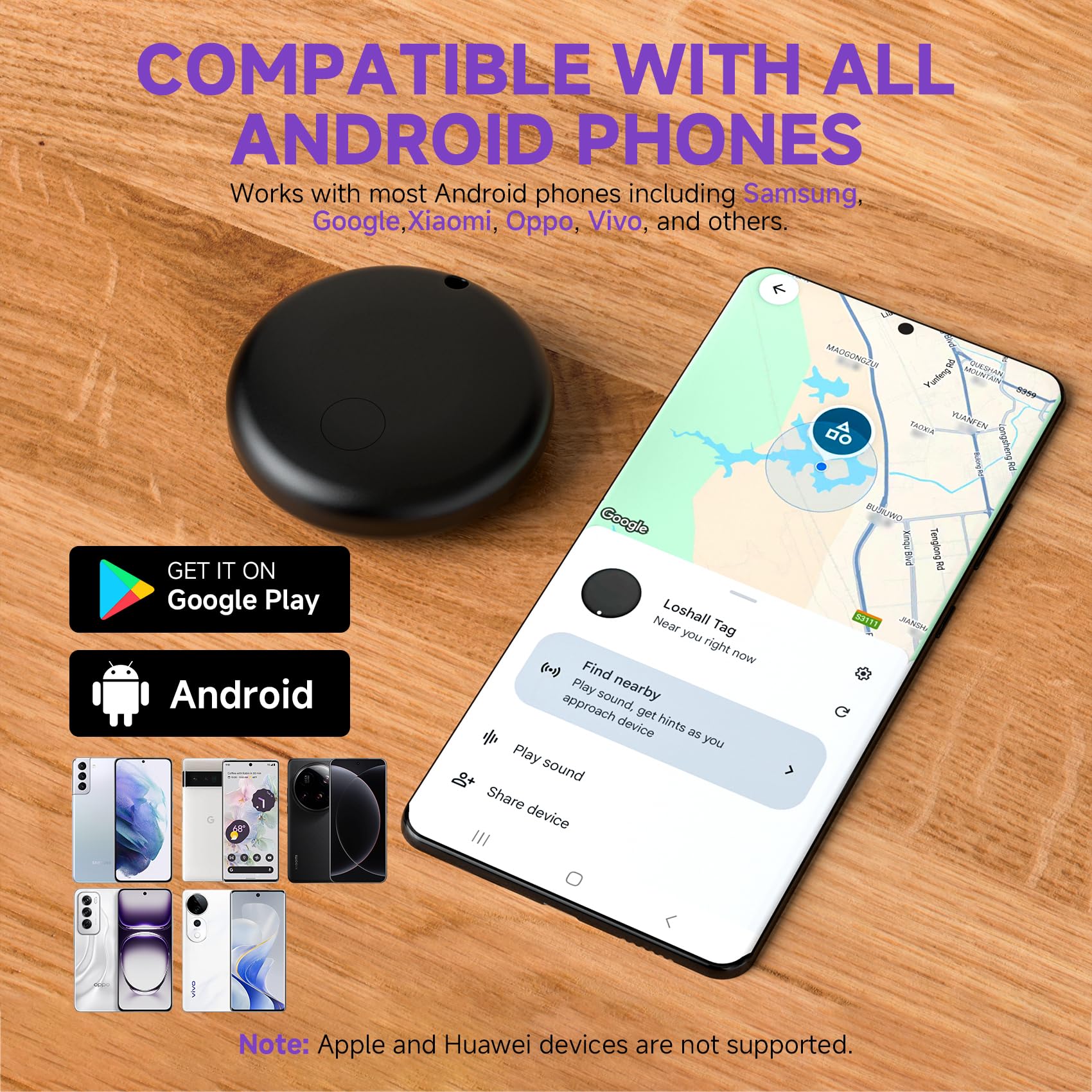 eirix Smart Air Tag for Android, Google Android Tag Tracker Work with Google Find My Device (Find Hub), Key Finder/Luggage Tracker/Item Locator, 2 Pack White