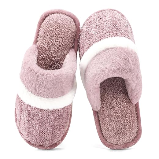 Cozy Slippers for Women Indoor and Outdoor Fuzzy House Shoes with Memory Foam Anti-Skid Sole Gifts for Women Mom Ladies
