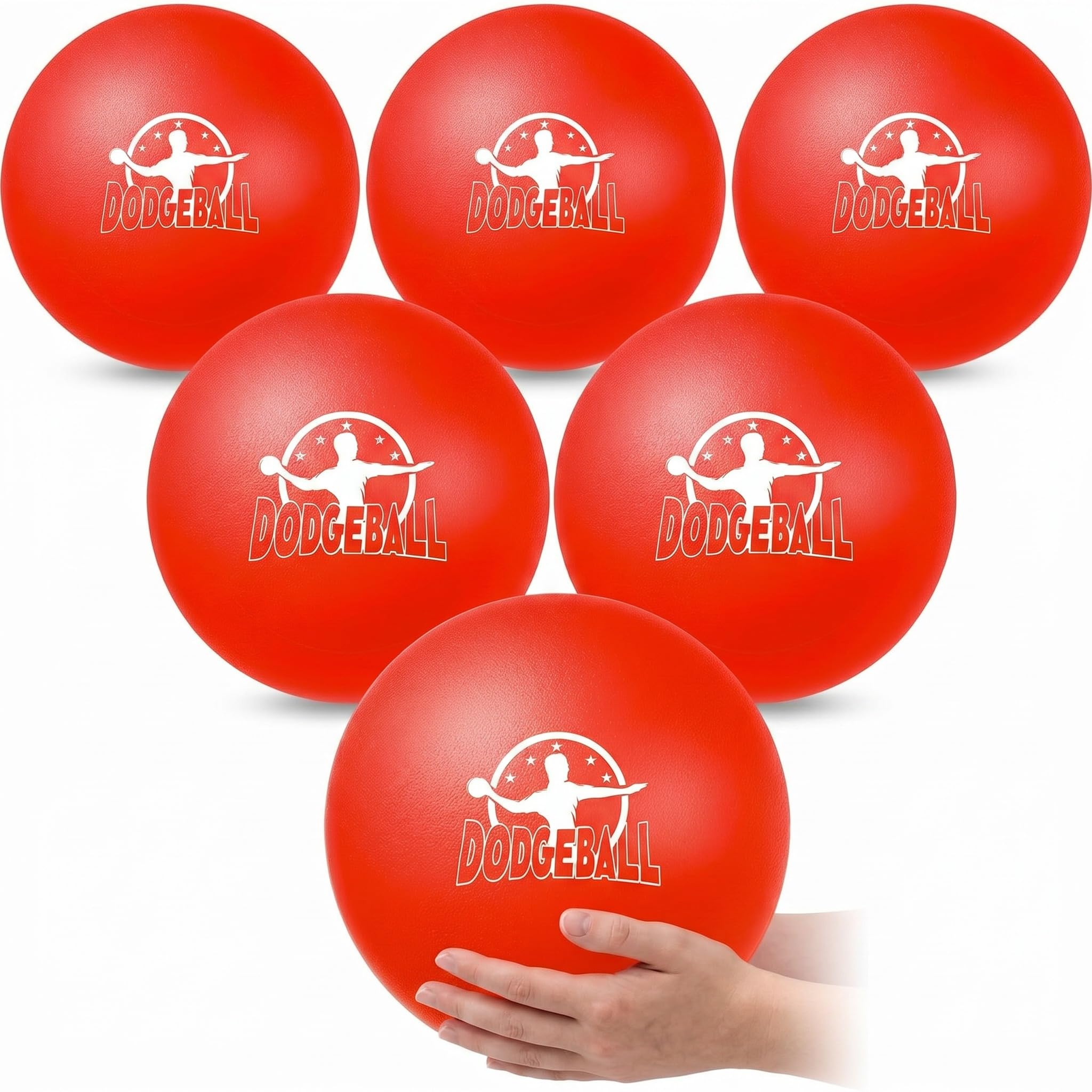 Jerify 6 Pcs 8" Soft Foam Dodgeballs Set for PE &amp; Outdoor Game, Red