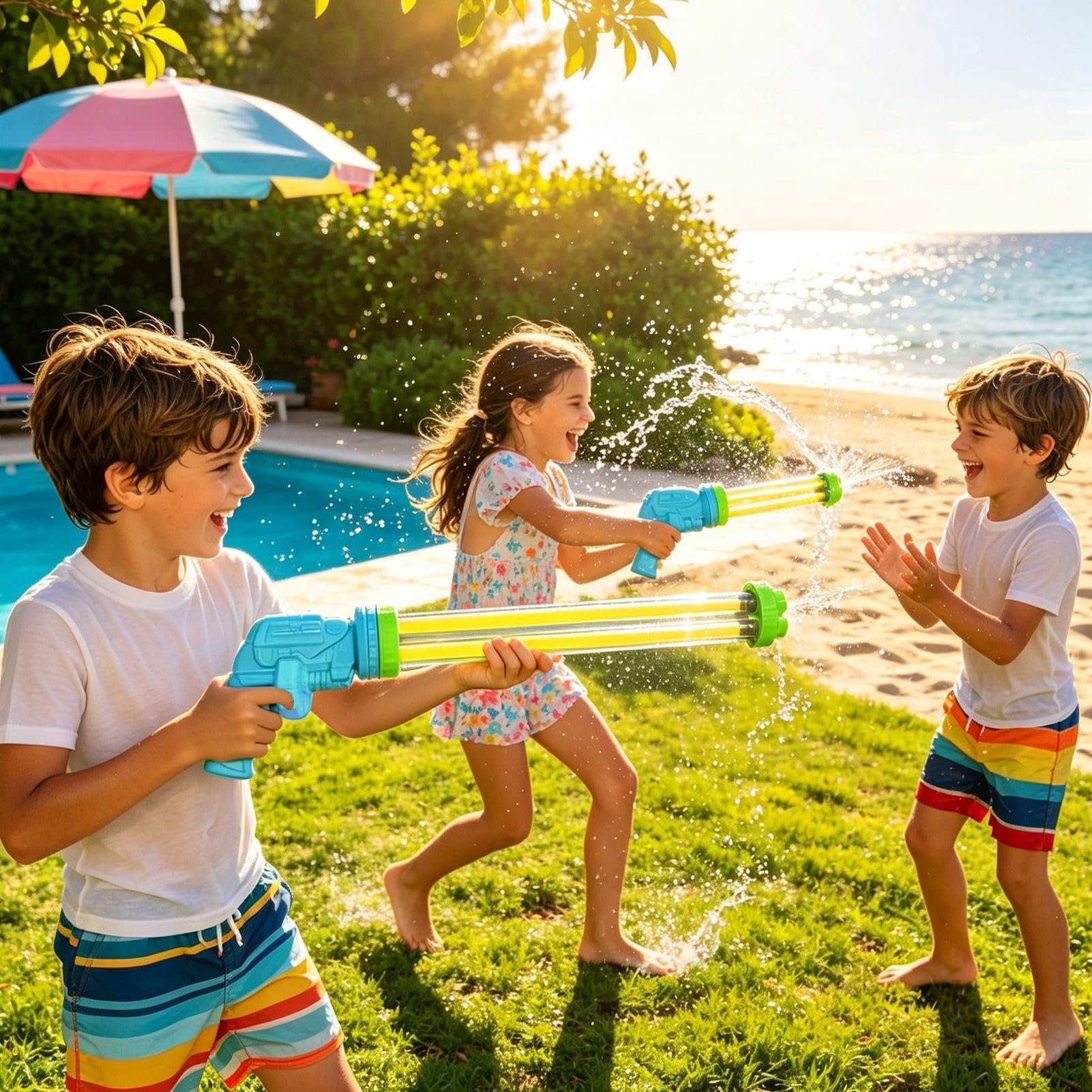 Spruzzatore d'acqua per piscina Giocattolo Da Festa Multi-Tubo Estraibile | Giocattolo Spruzza Acqua Da Esterno Per Adulti Feste Campeggio Giardino Retro Compleanni Gite Al Lago Prato Cortile