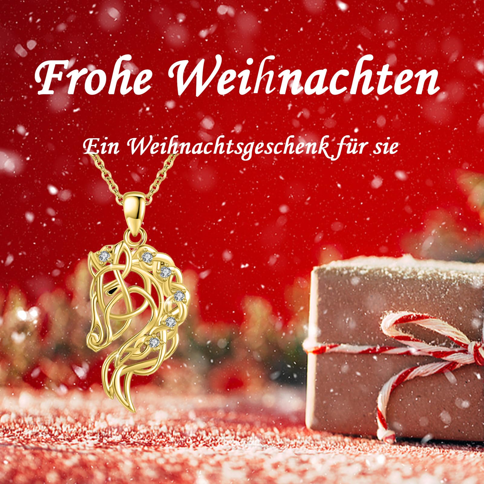 Pferde Halskette 925 Sterling Silber Pferde Anhänger Halskette Tierkette Schmuck Geschenke für Damen Mädchen Pferdeliebhaber Weihnachten Geburtstag Jahrestag Schmuck