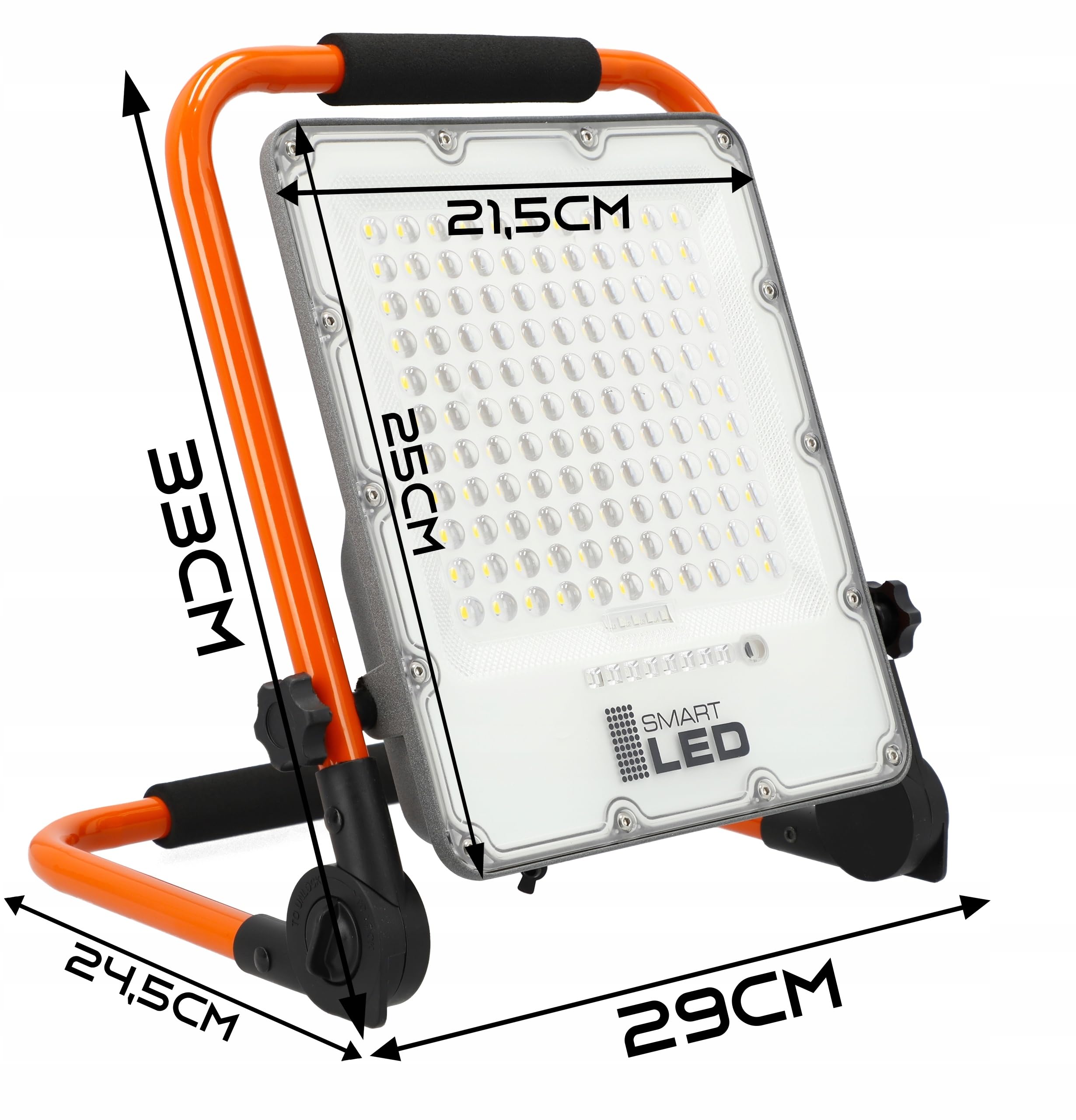 Akku-LED-Baustrahler 100W, 3500LM – superheller Arbeitsstrahler mit Ständer, 3 Leuchtmodi, verstellbar, tragbar, wasserdicht und wiederaufladbar – ideale Arbeitsleuchte für Werkstatt. (100W 3500lm)