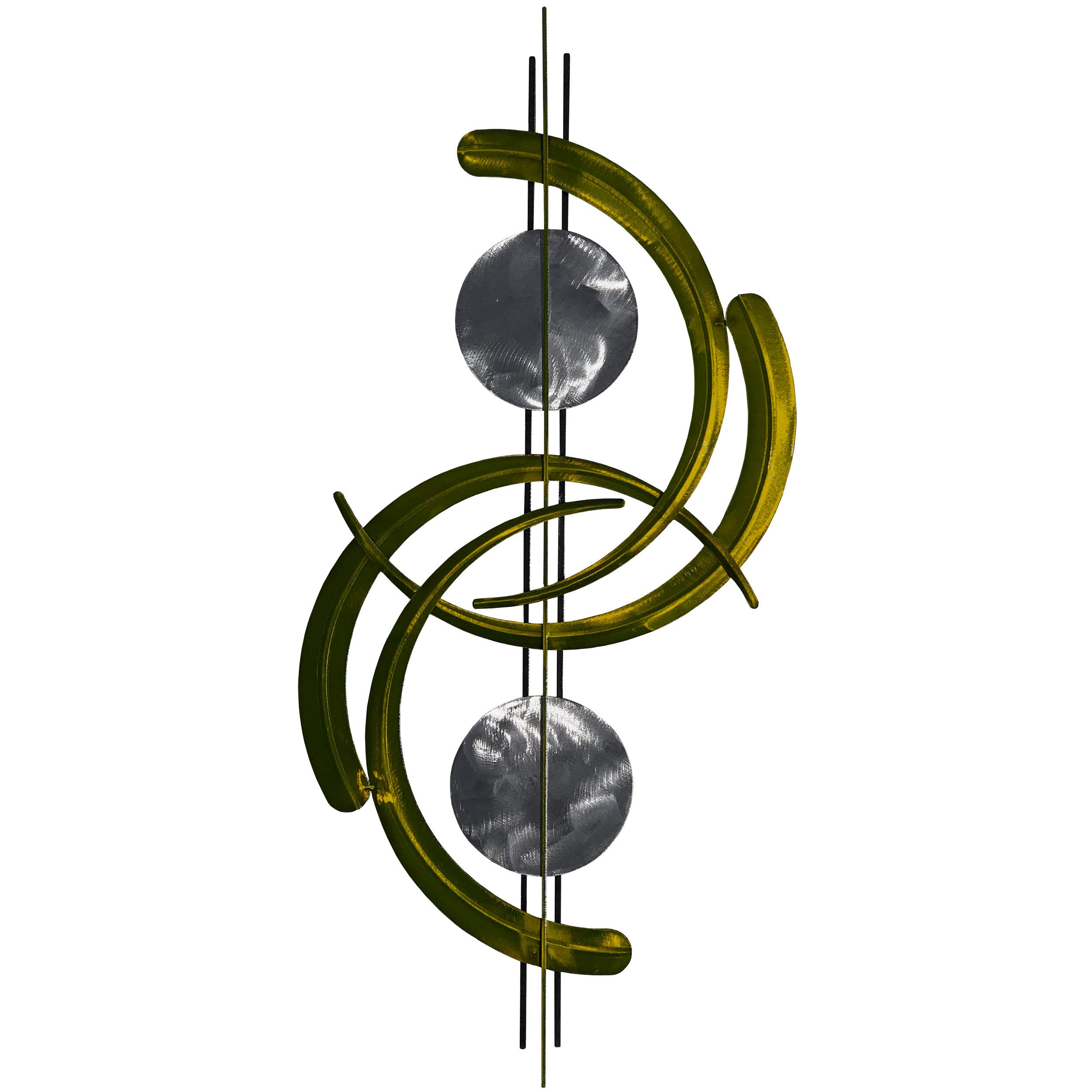 7055 Inc Sun Dogs Metal Decor, Small-Candy Yellow