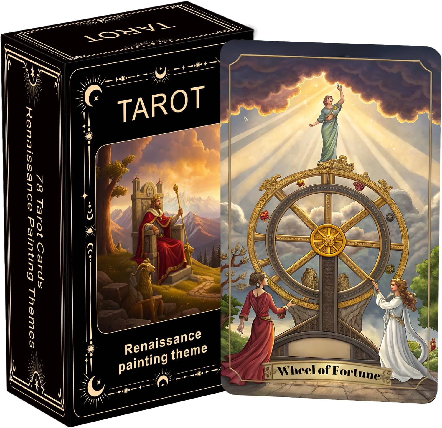 Renaissance Themed Tarot, Tarot Cards for Beginners, Created for lovers of history, admirers of fine art, and spiritual explorers alike. The eternal archetypes of Tarot unfold as living paintings