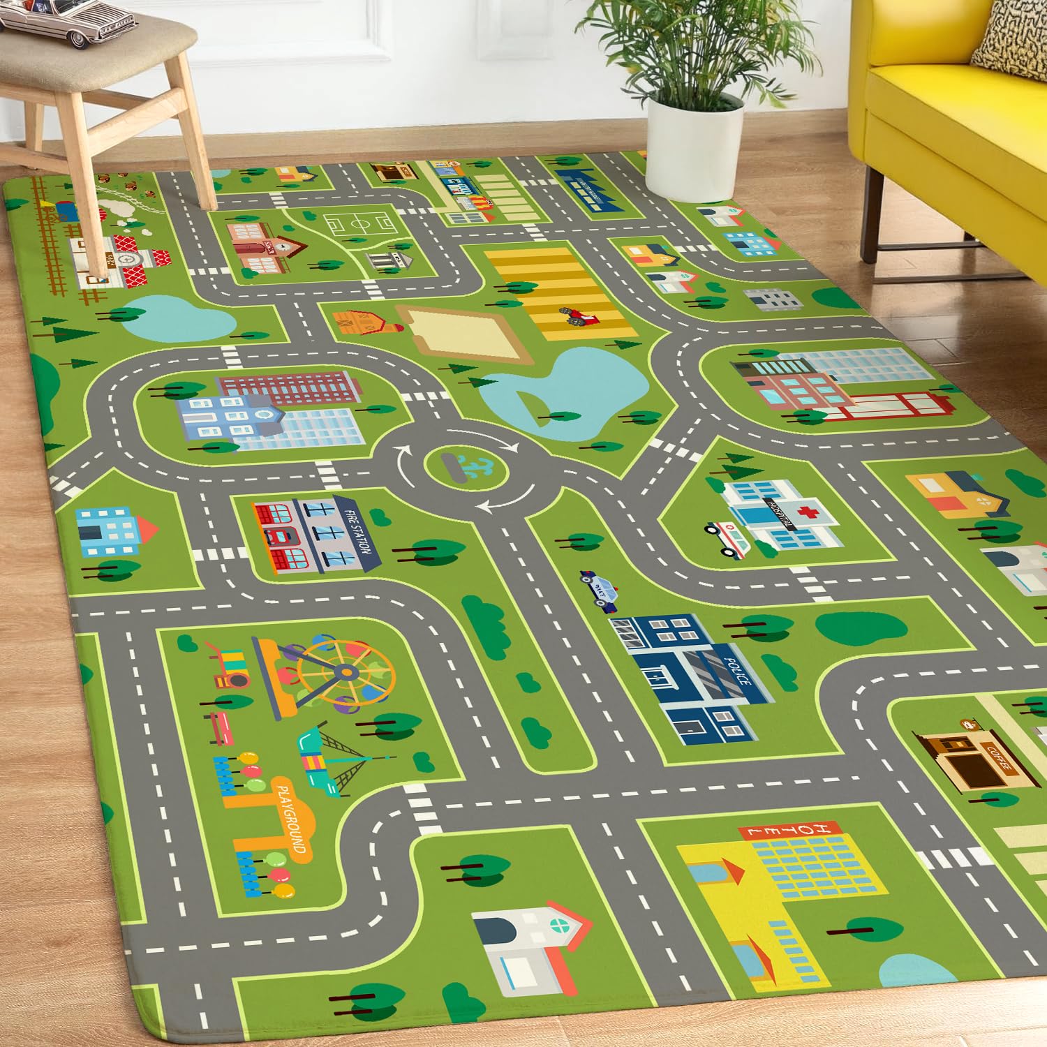Amazon.com: AUSTAB Kids Room Rug City Life Great for