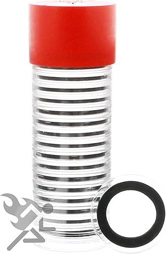 Miniatura 2 de OnFireGuy - Tubo de cápsula rojo y 20 soportes para monedas Air-Tite de 0.866 in para águilas doradas de 1/4 oz