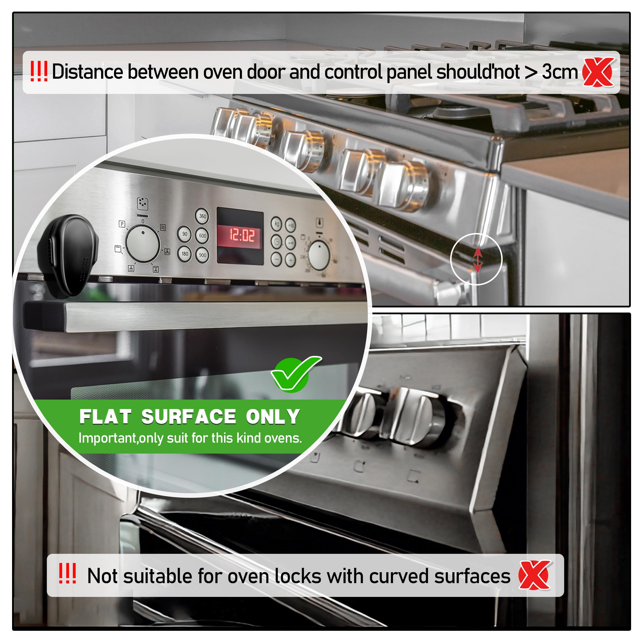 DAFUWENG Oven Lock Child Safety 2 Pack, Cabinet Locks Baby Proofing - Image 4