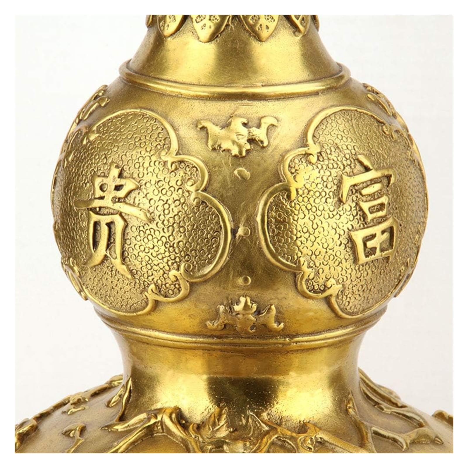 RLKHXBS Tabletop Feng Shui Gold Brass Dekoracja szczęścia, Wu Lou/Hu Lu/Gourd Wealth Peaceful Copper Statue, Chinese Charm of Prosperity Decoration Figure, mosiądz, mosiądz