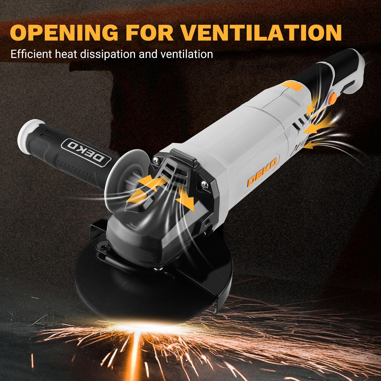 Smerigliatrice Angolare: DEKOPRO 125 mm 900W smerigliatrice angolare elettrica con cavo, moletta elettrica Velocità 12.000 RPM, per lucidatura e smerigliatura, manico lungo