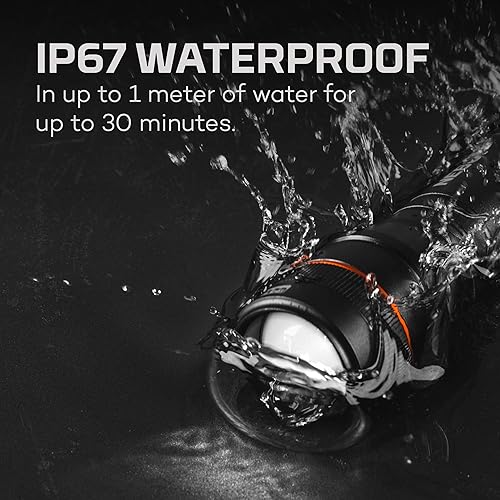 Miniatura 6 de NEBO Newton Potente linterna de mano LED  Linterna compacta impermeable alimentada por pilas AA  Gris tormenta  Disponible en 500, 1000, 1500 lúmenes