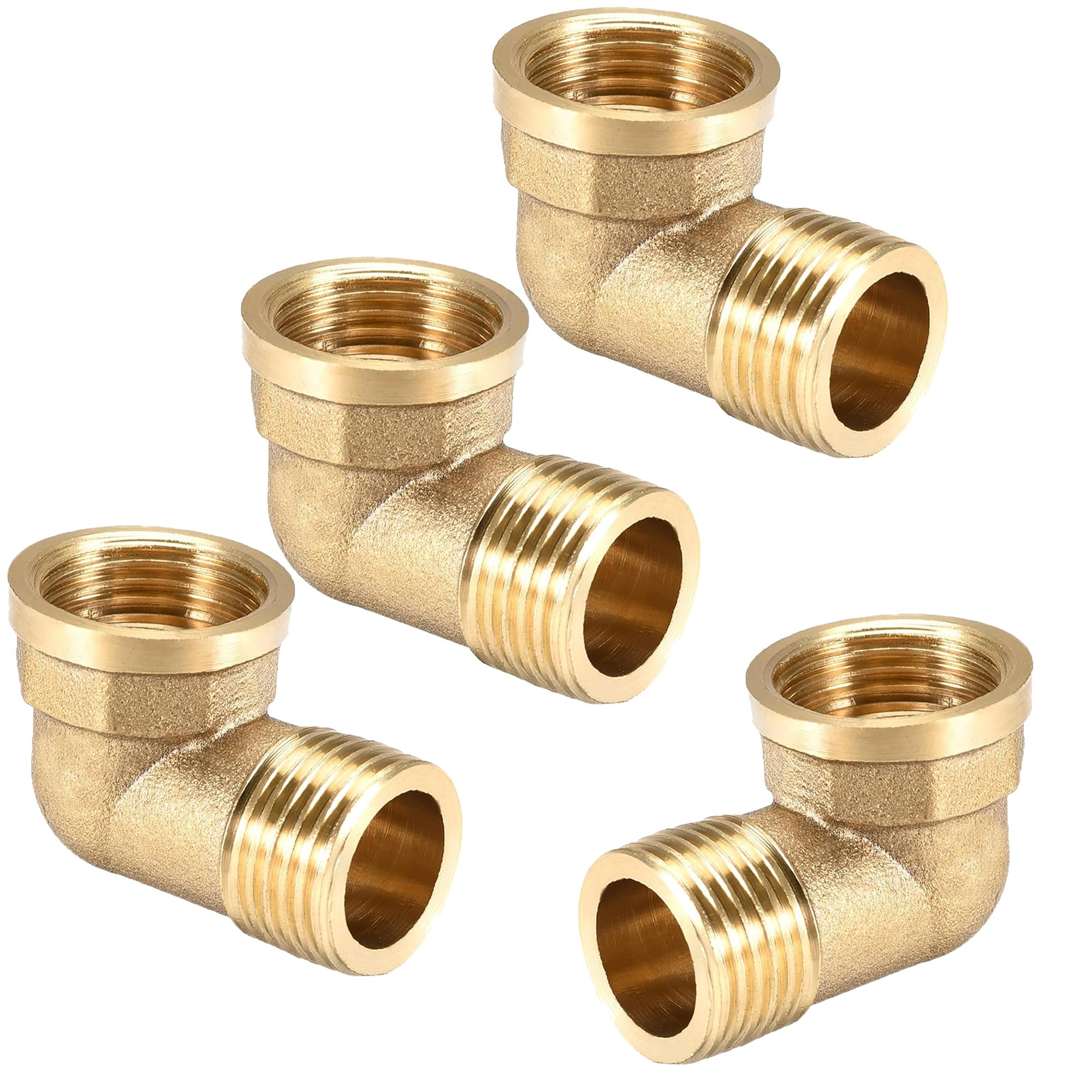 Messing Winkel 90 Grad 1/2 Zoll - 2 Stück Rohrwinkel IG/AG Für Trinkwasser