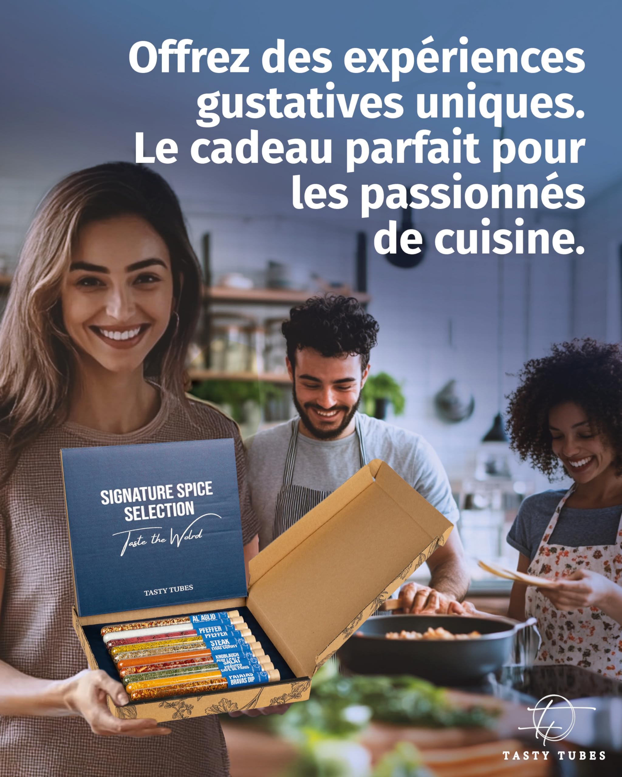 Tasty Tubes – Signature Spice Selection – Coffret d’épices – Cadeau original pour hommes & femmes – 10 mélanges d’épices du monde entier – Coffret cadeau pour passionnés de cuisine - 2