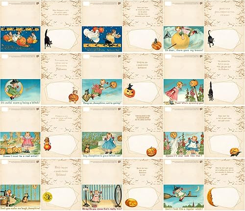 Miniatura 10 de PIXILUV Juego de 12 tarjetas vintage de Halloween con sobres