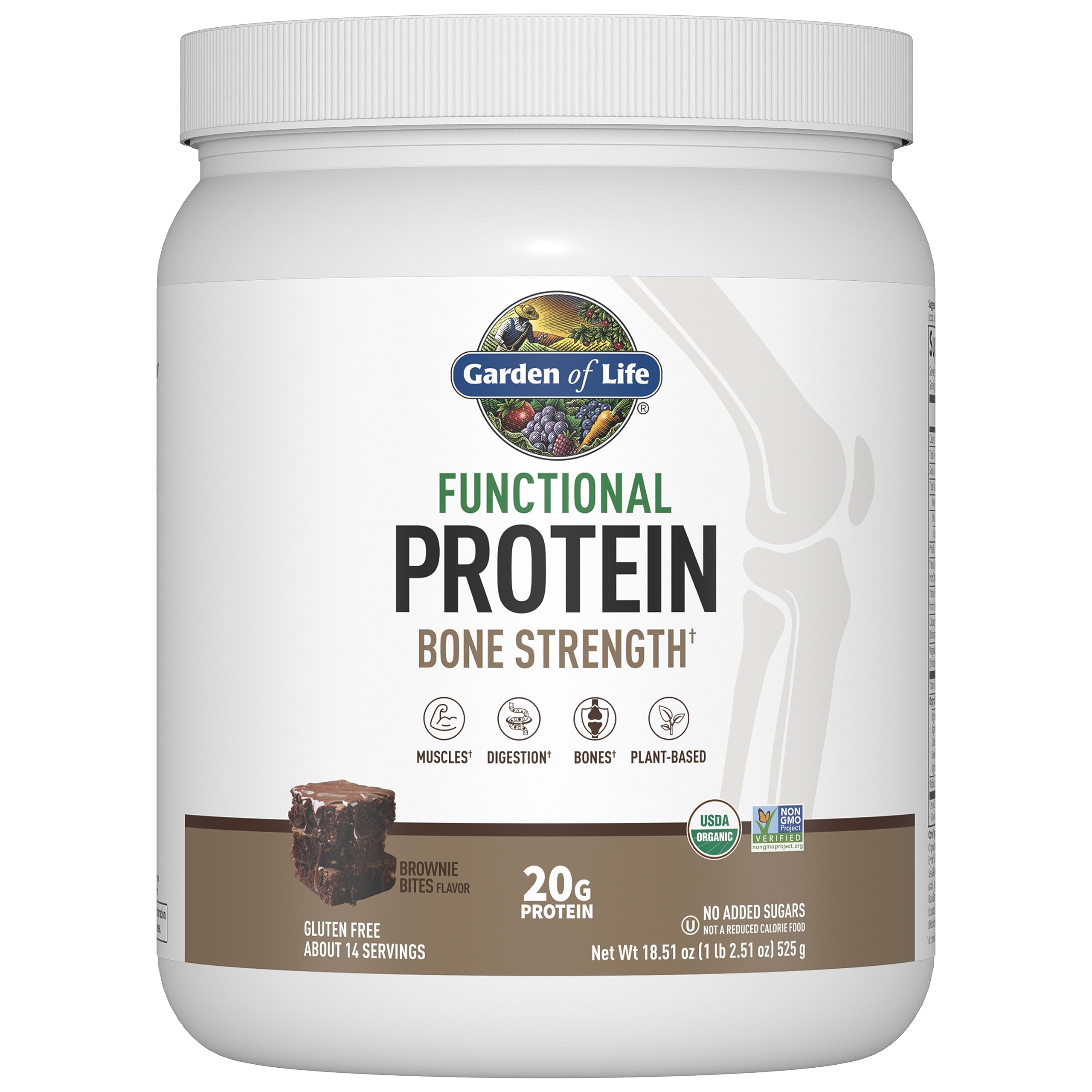 Garden of Life Proteína vegetal para nutrição esportiva, 20 g de proteína, sabor Brownie Bites, 695 g