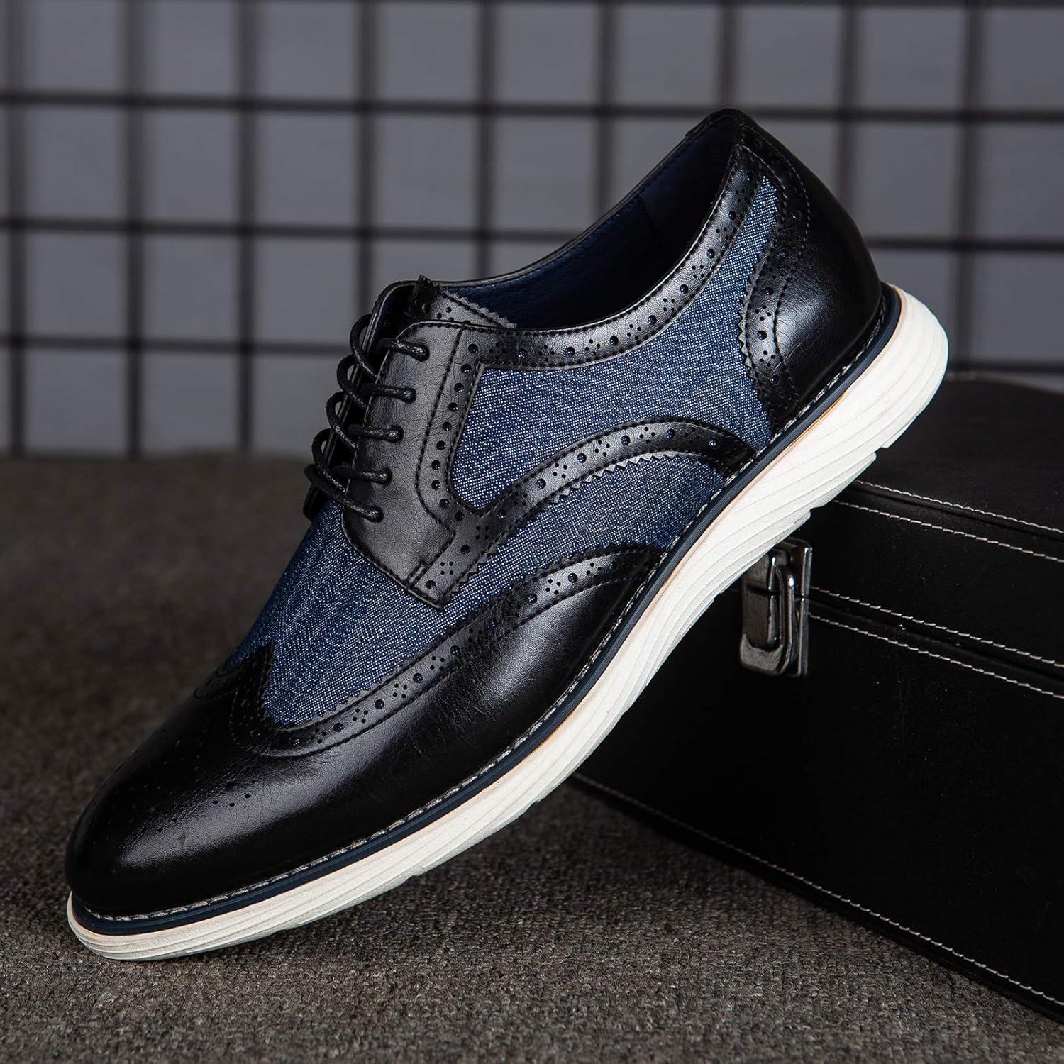 Meijiana Men's Oxford Shoes - Blue - Casual Dress Shoes - Image 2