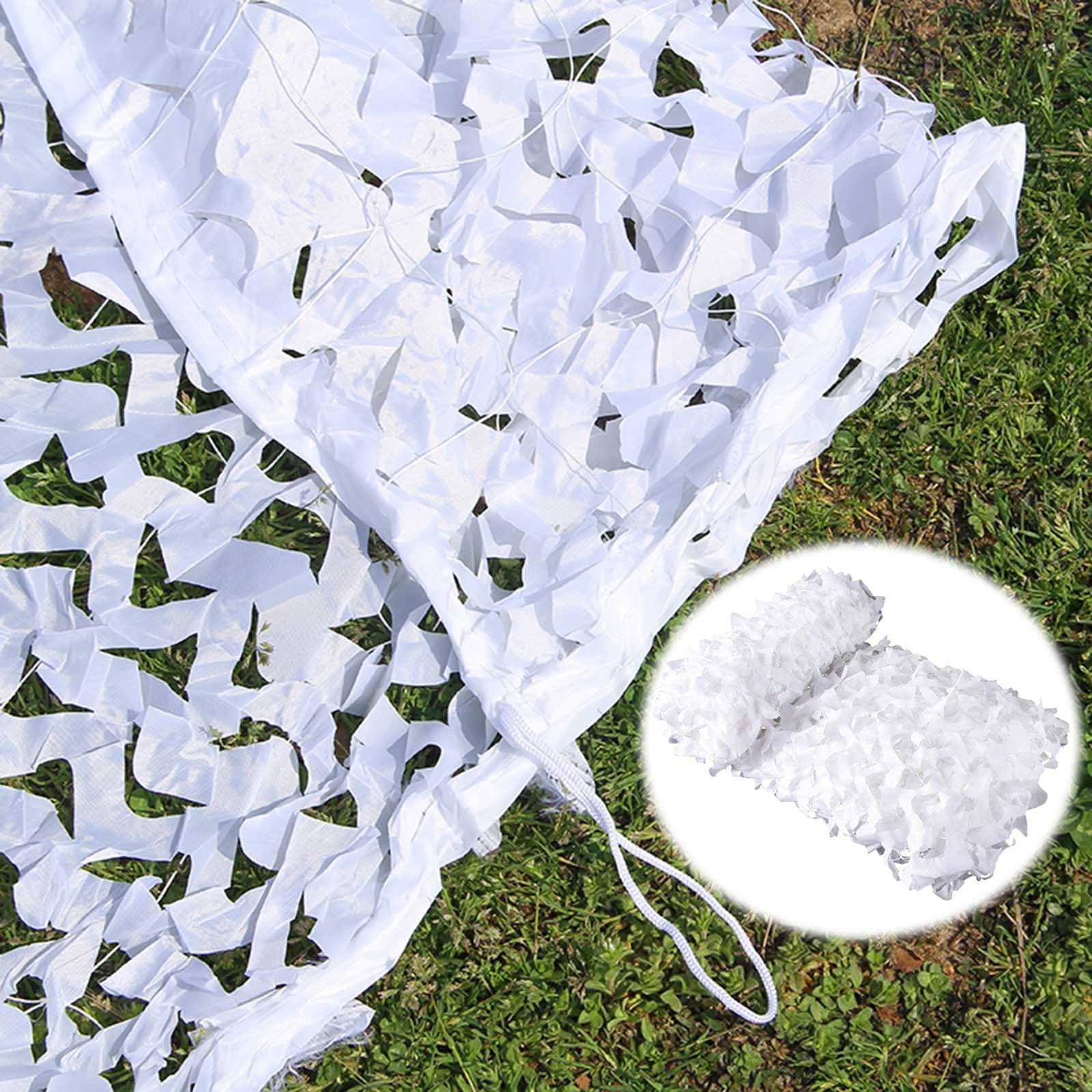 Camouflage Schaduw Net,Camouflagenet Jacht Leger 2×3m 2×4m 3×3m 3×4m 4×5m 4× 6m,Militaire Decoraties,Auto Covers,Wit Camouflagenet Zonnescherm,Voor Tuin Pergola's Patio,White-2x2m(6.6x6.6ft
