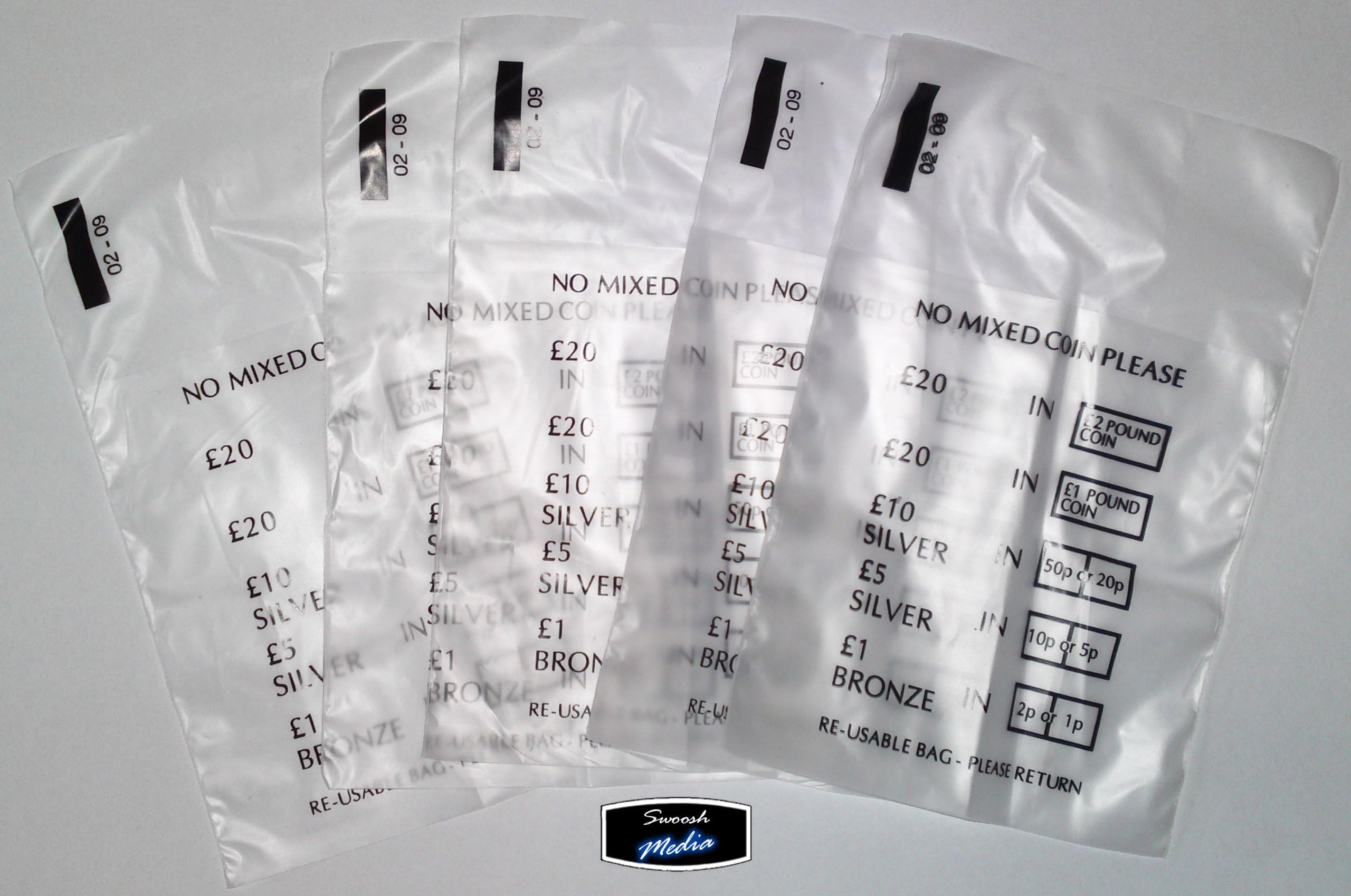 Pack of 1000 - Coin Bags | Money Bank Bags | Clear Plastic No Mixed Coins Bank Bags | Banking Bags | Coin Bags for Banking