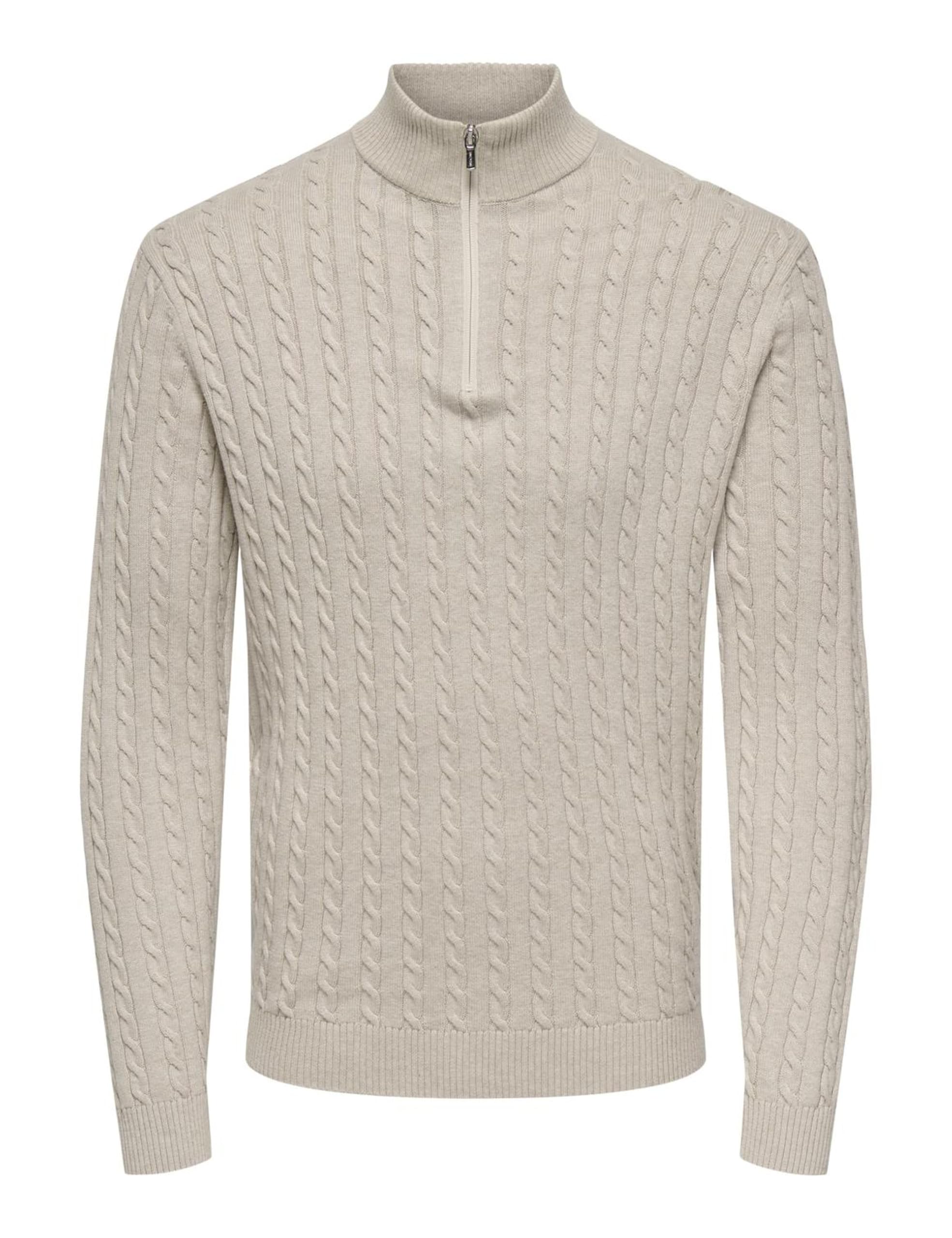 Only & Sons Herren Onsloui Reg 12 Cabel Half Zip Knit Onsloui Reg 12 Cabel Half Zip Knit (1er Pack)